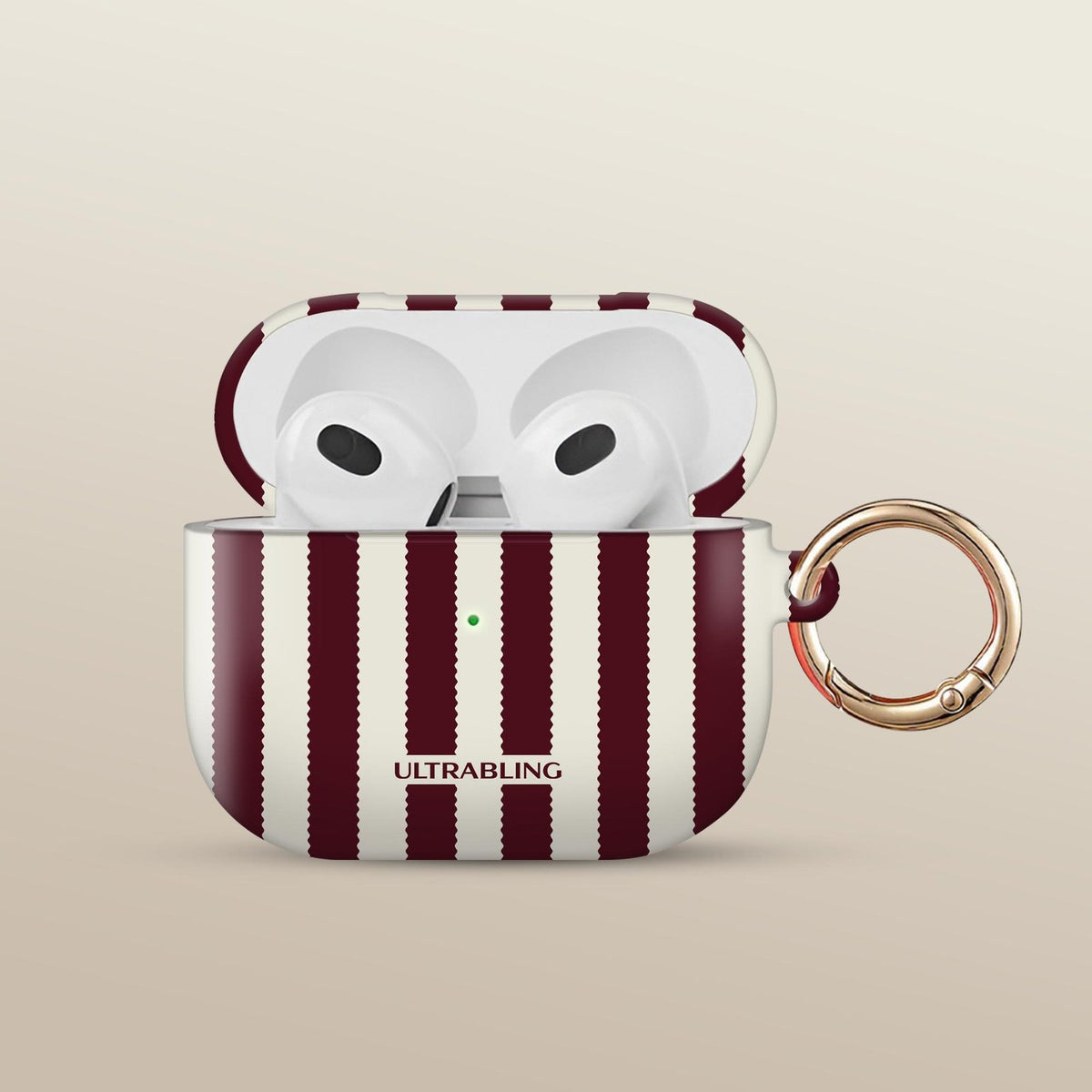 Bistro Stripe Ultrabling AirPods case front view