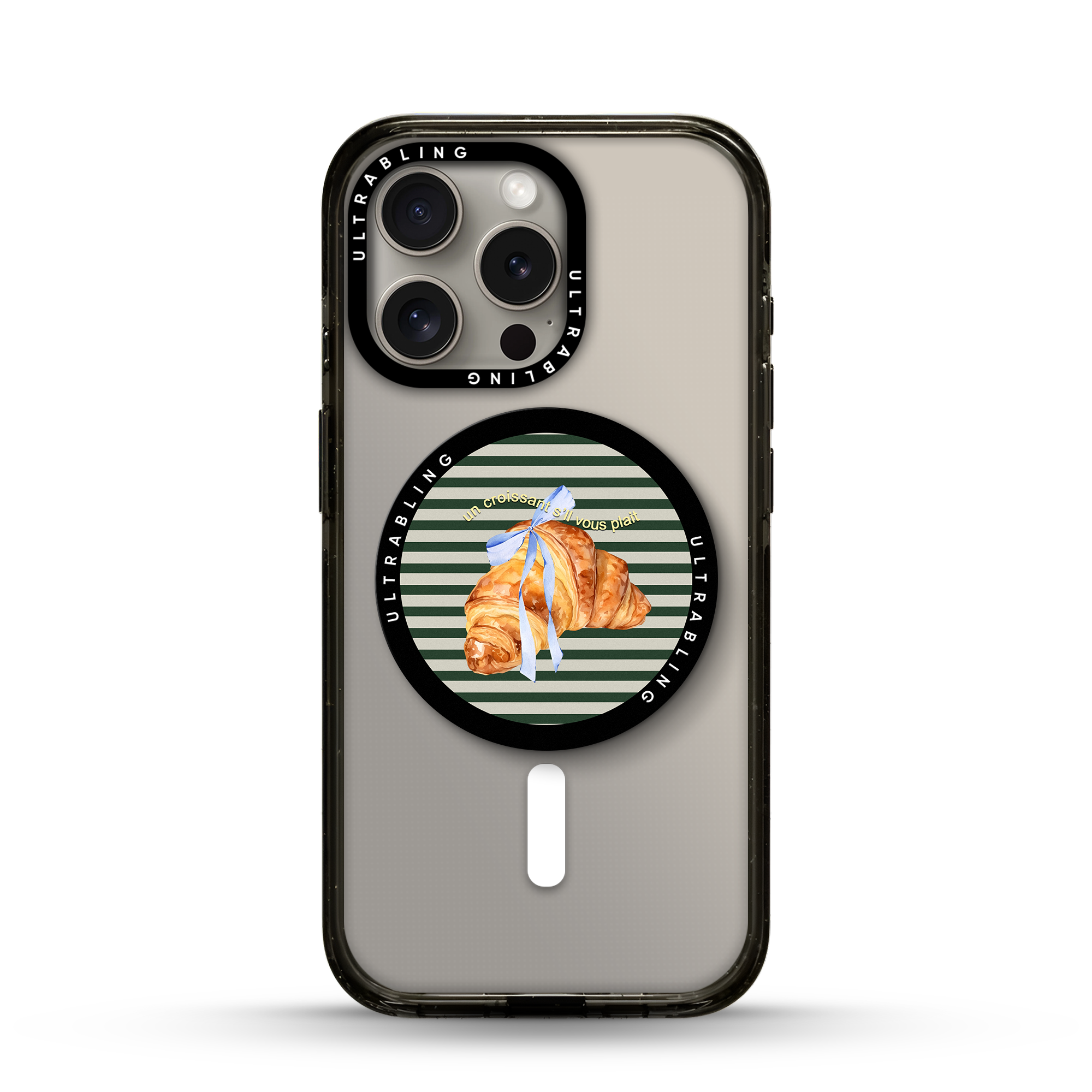 Paris Croissant Ultrabling MagSafe Phone Grip - Front View