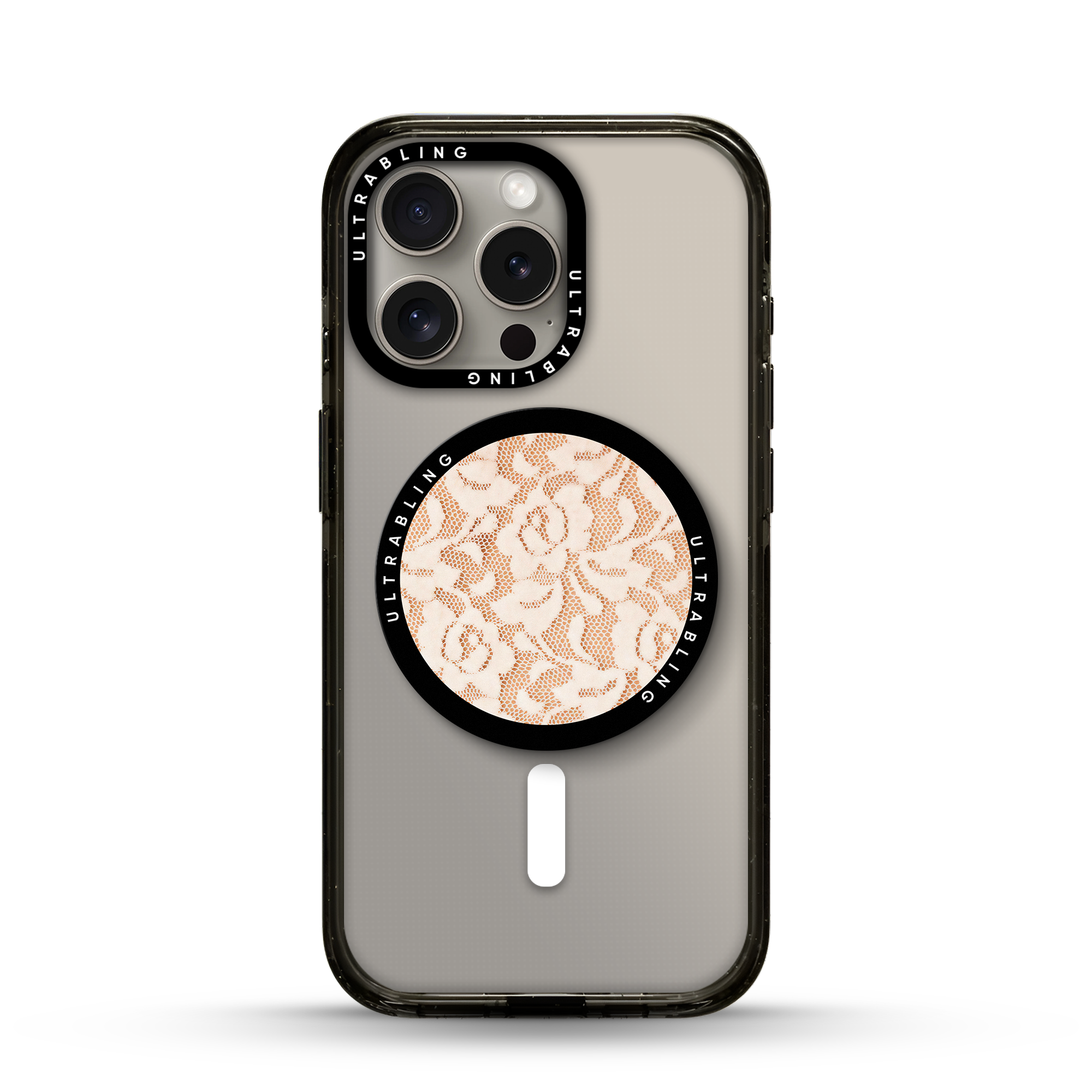 Ivory Lace Ultrabling MagSafe Phone Grip - Front View