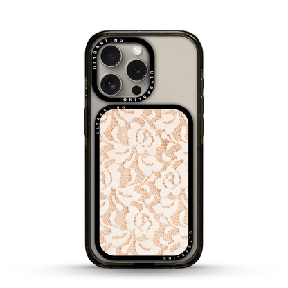 Ivory Lace MagSafe Wallet - Flat Lay