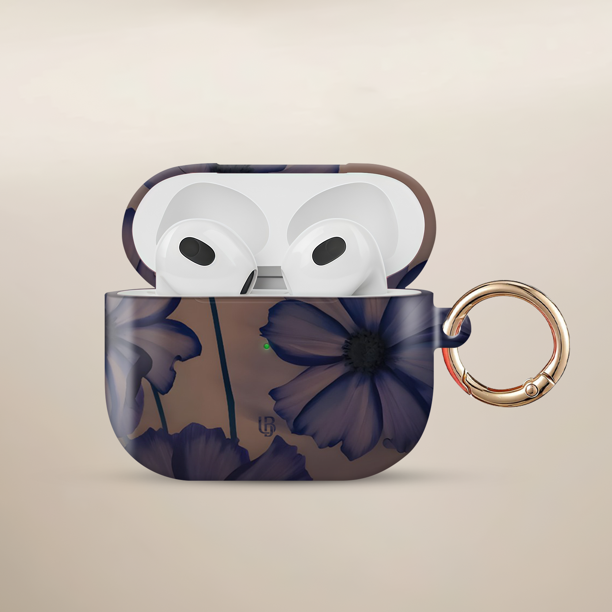 Indigo Blossom Ultrabling AirPods case front view