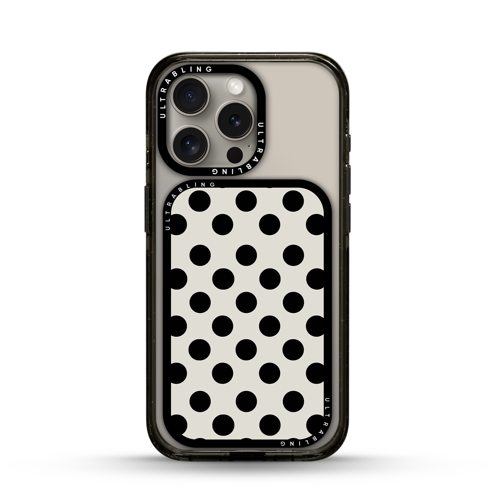 Midnight Polka MagSafe Wallet - Flat Lay
