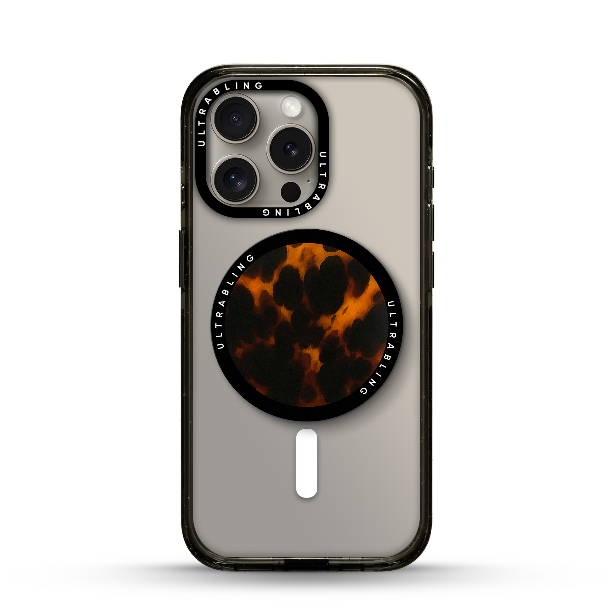 Amber Tortoise Ultrabling MagSafe Phone Grip - Front View
