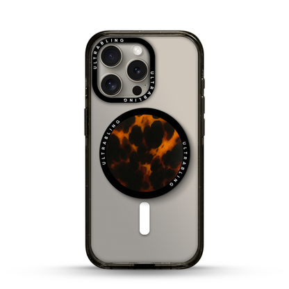 Amber Tortoise Ultrabling MagSafe Phone Grip - Front View