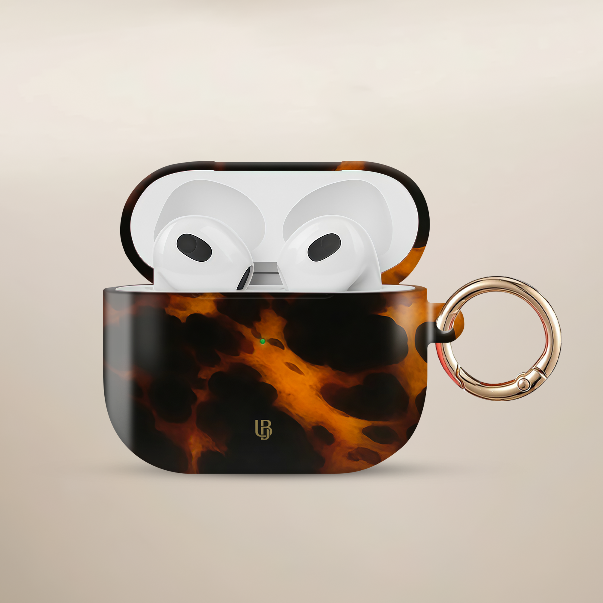 Amber Tortoise Ultrabling AirPods case front view