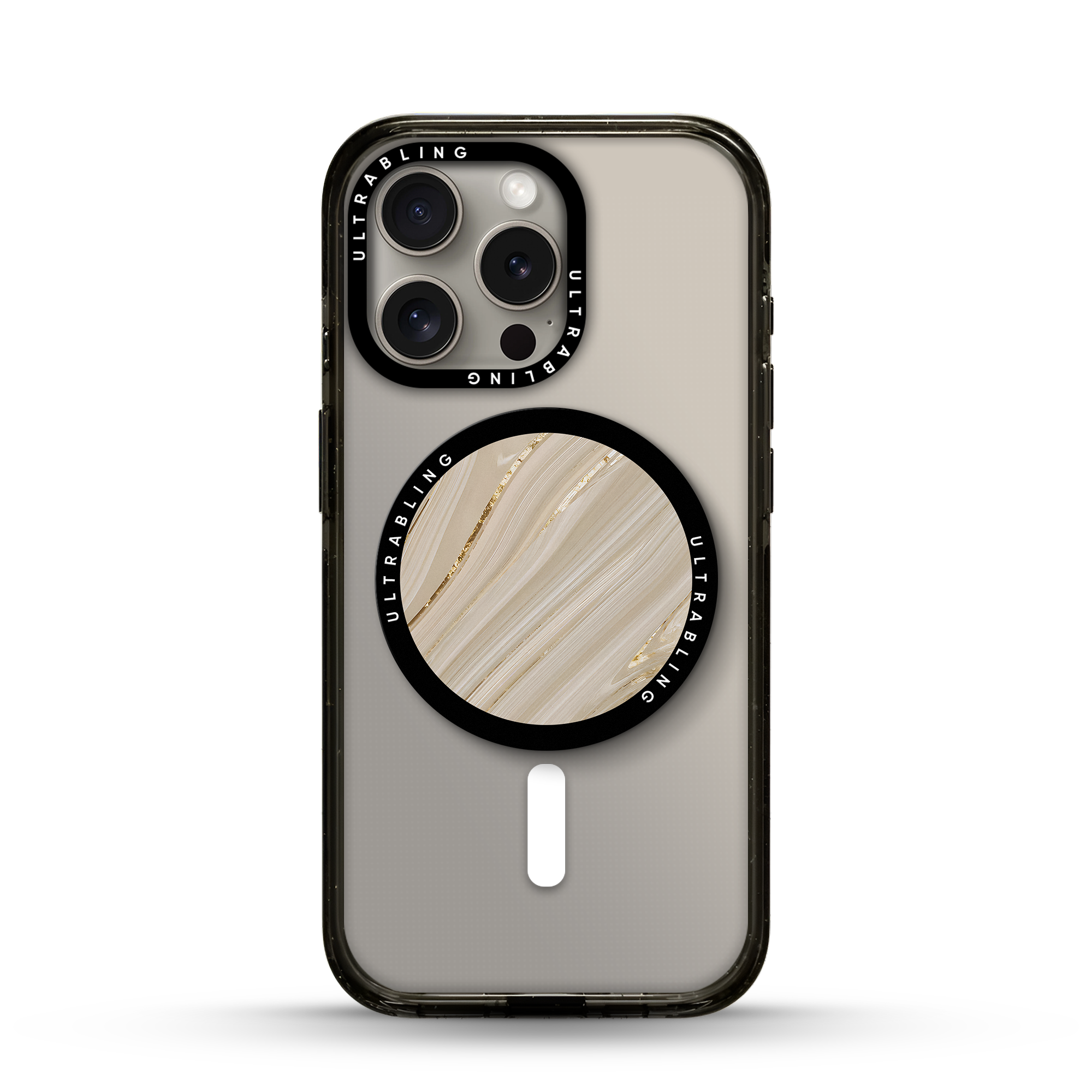 Champagne Marble Ultrabling MagSafe Phone Grip - Front View