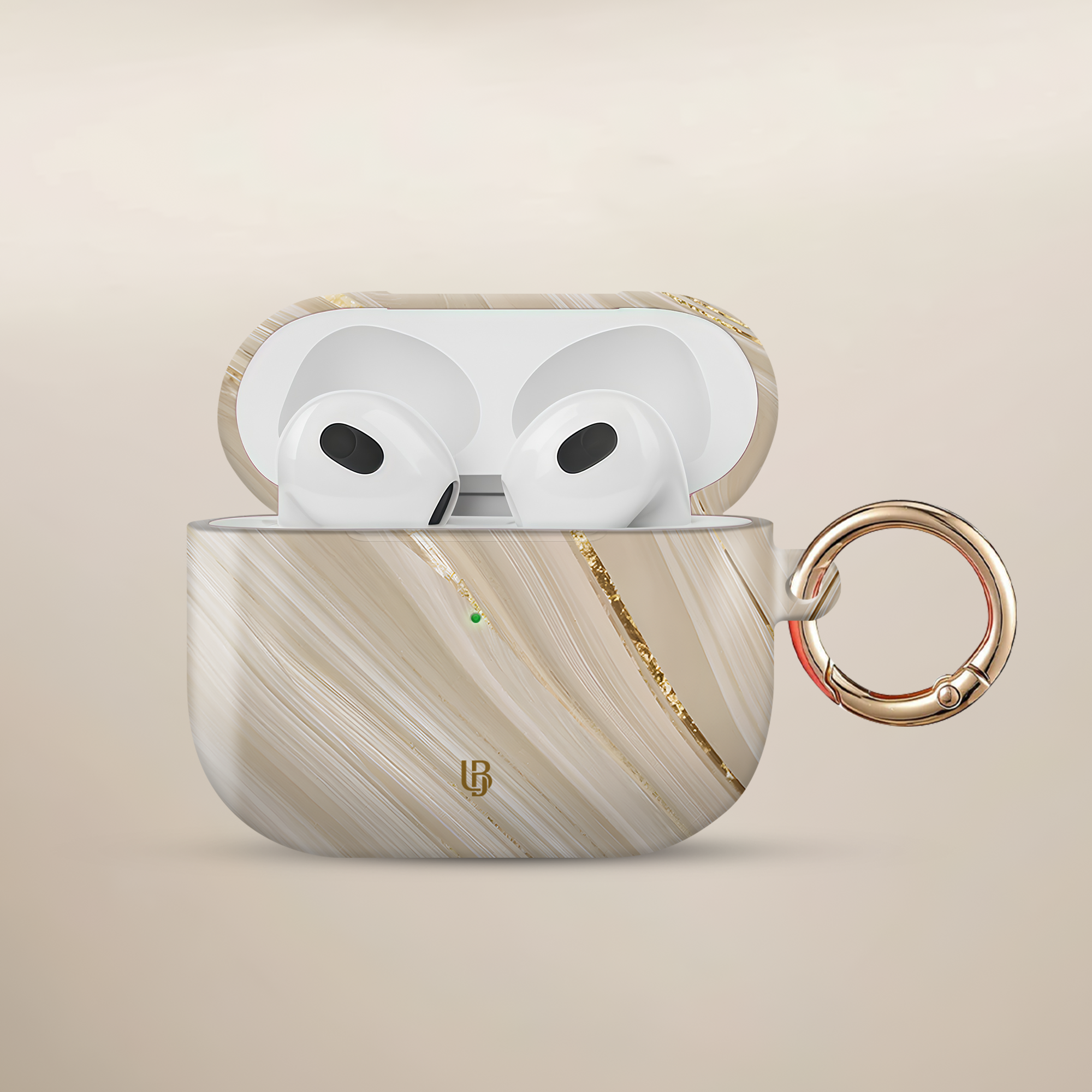 Champagne Marble Ultrabling AirPods case front view
