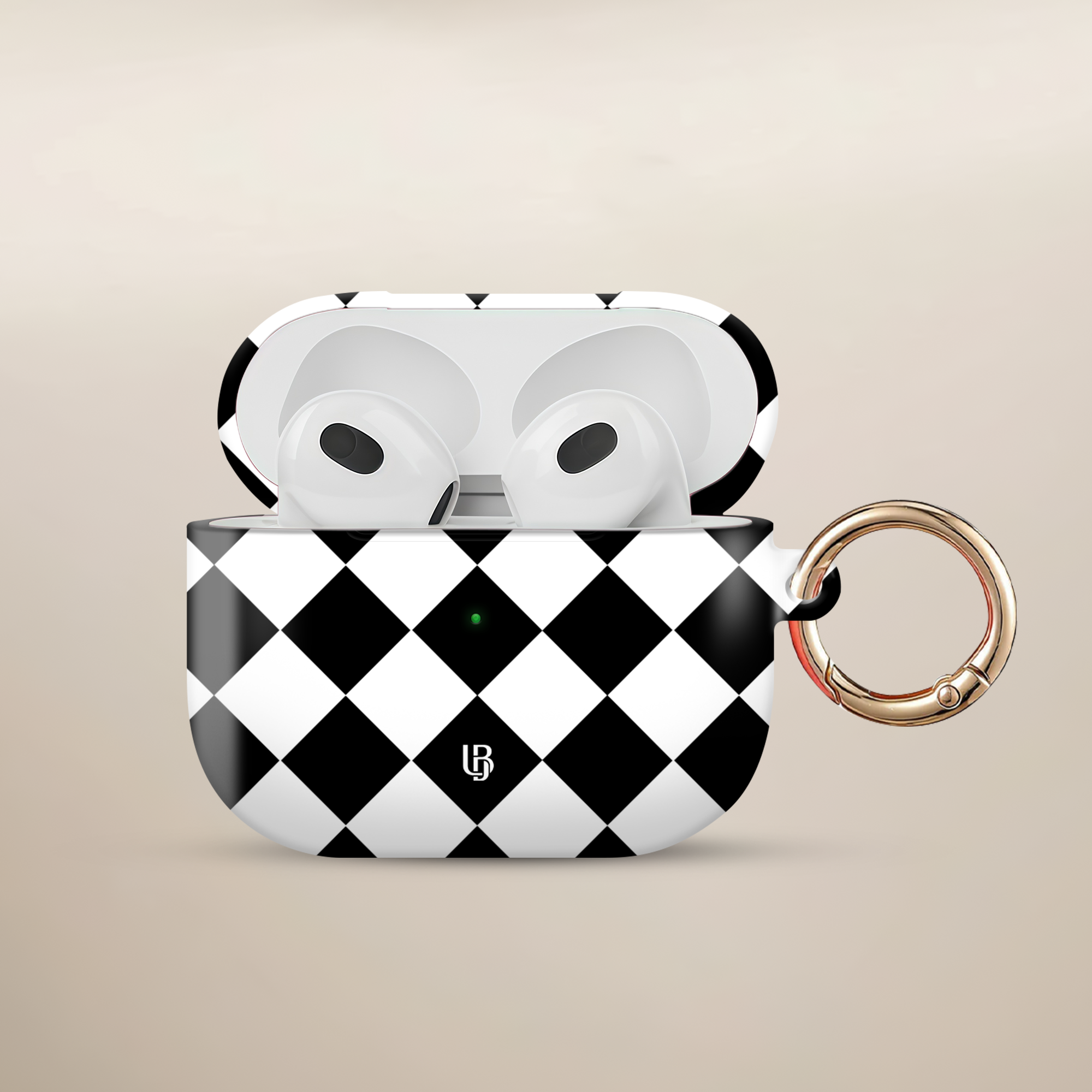 Harlequin Noir Ultrabling AirPods case front view