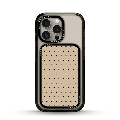 Vanilla Dots MagSafe Wallet - Flat Lay