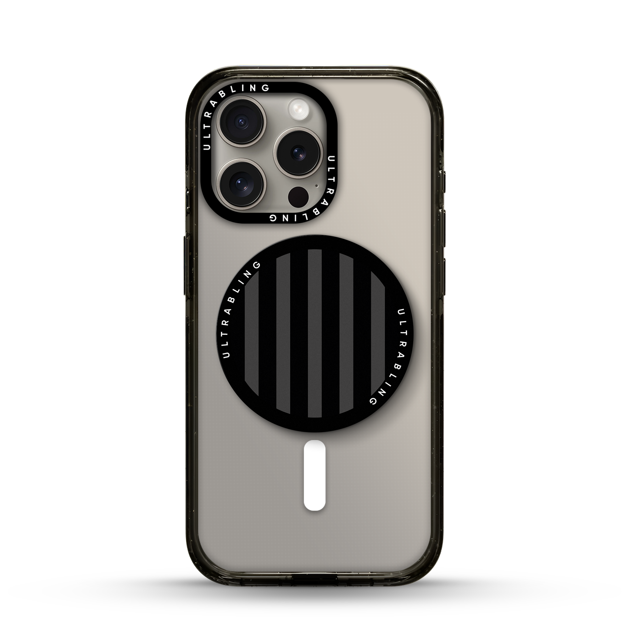 Noir Stripes Ultrabling MagSafe Phone Grip - Front View