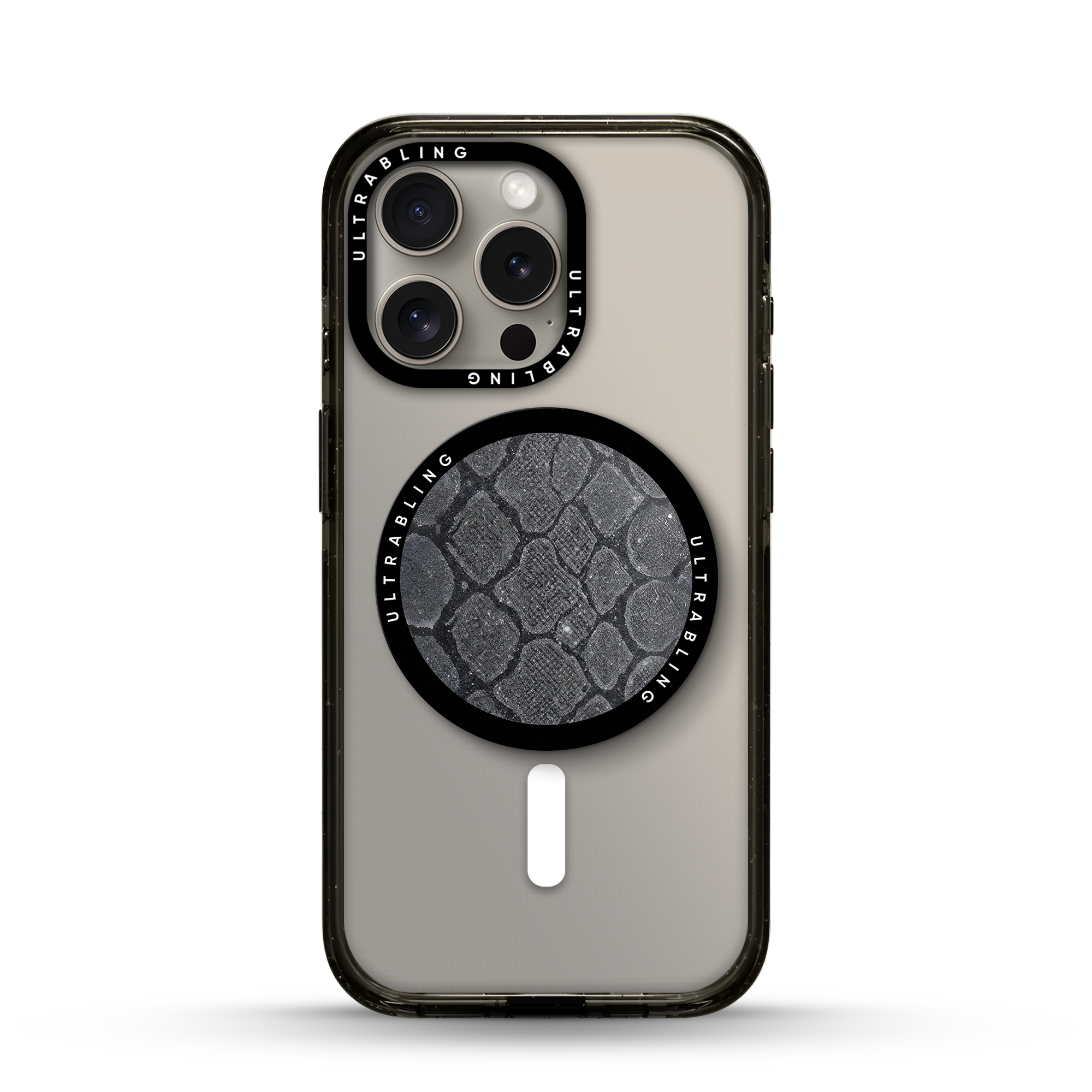 Ash Python Ultrabling MagSafe Phone Grip - Front View