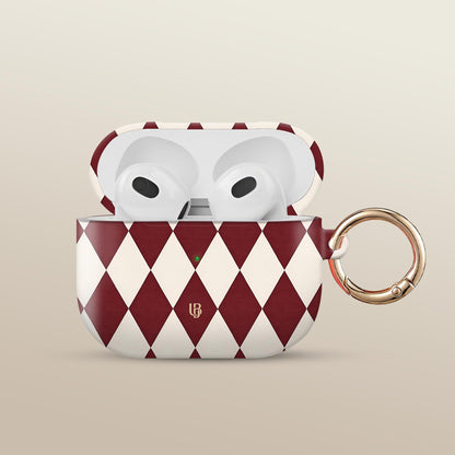 Merlot Harlequin Ultrabling AirPods case front view