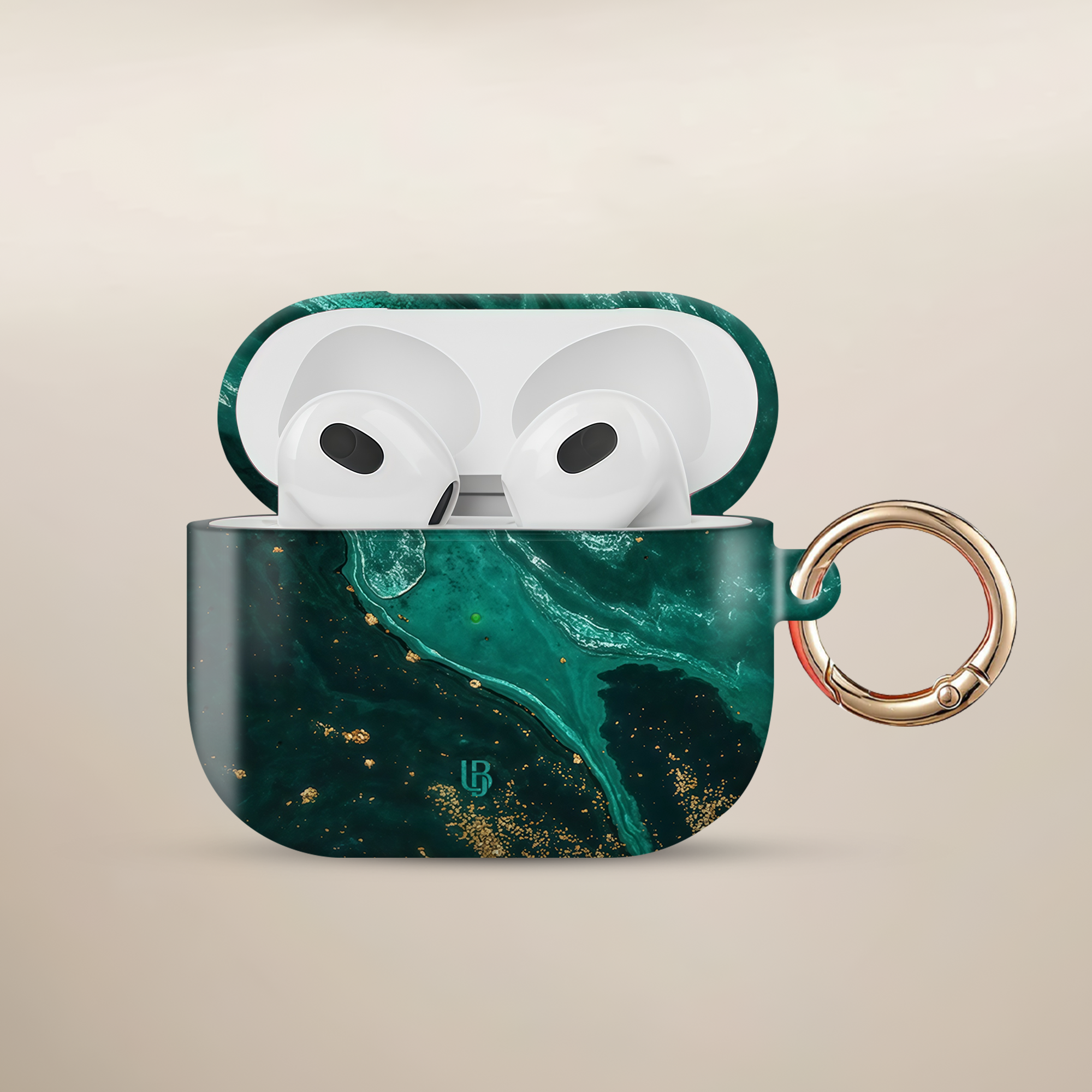 Emerald Vein Ultrabling AirPods case front view