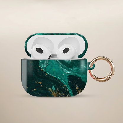 Emerald Vein Ultrabling AirPods case front view