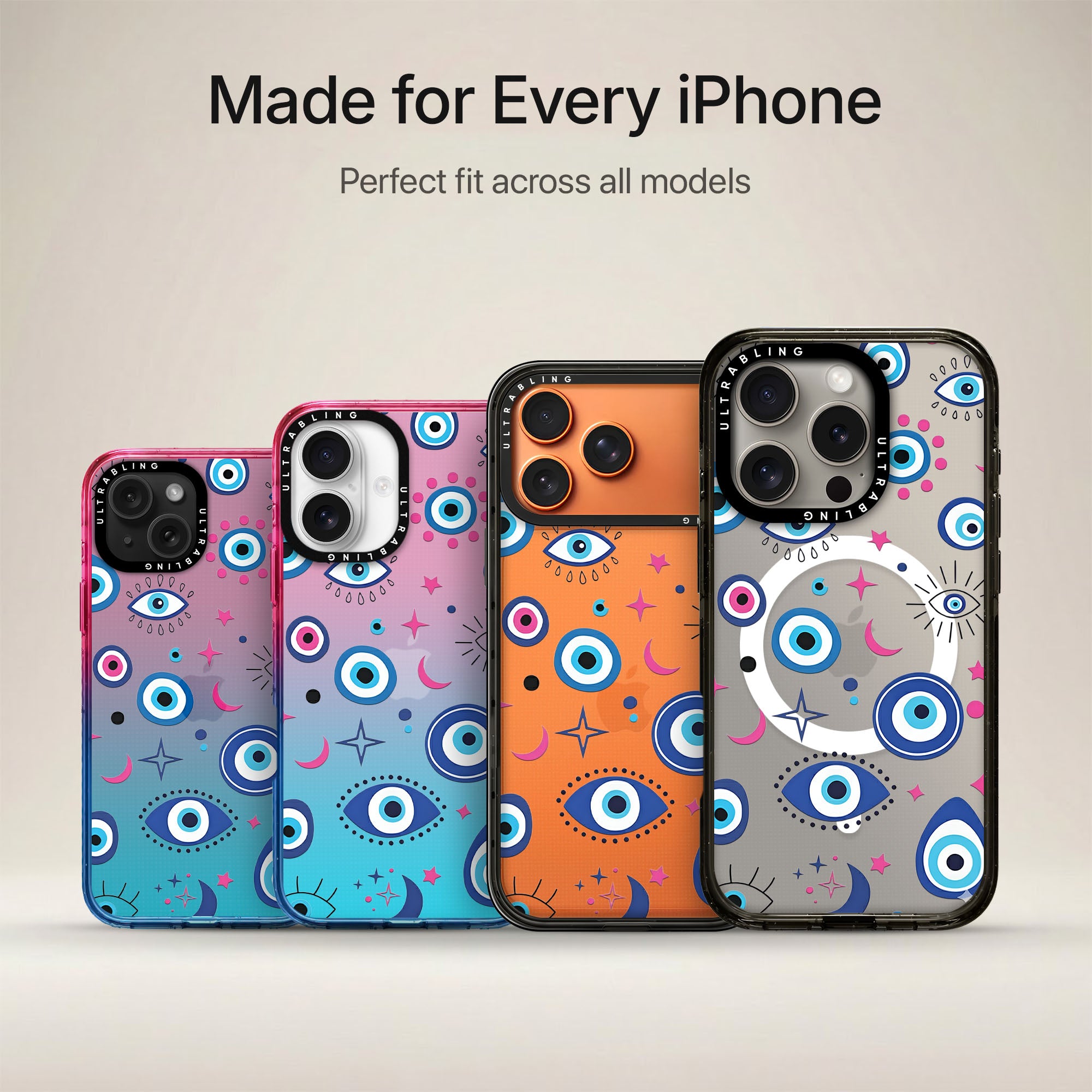 Lucky Eye Ultrabling Aura iPhone case non MagSafe soft ombre view