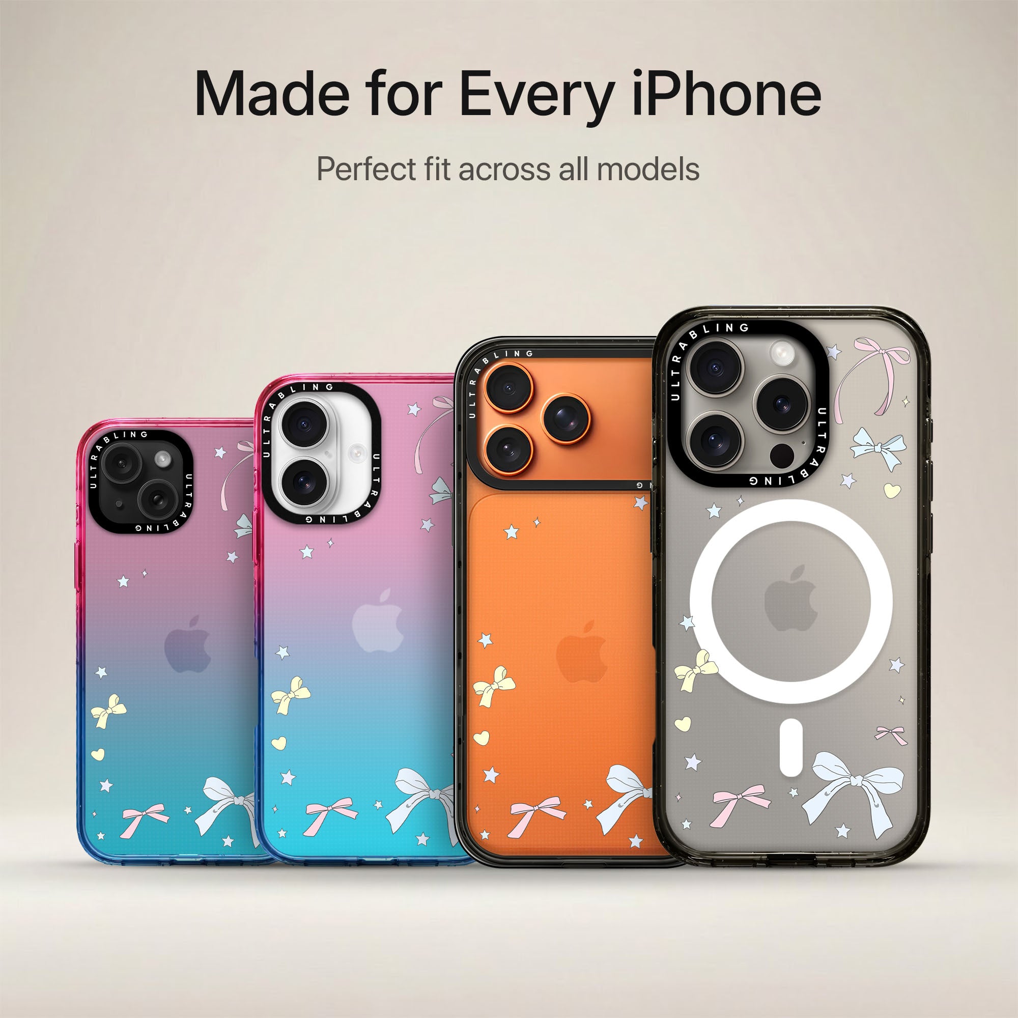 Bow Dust Ultrabling Aura iPhone case non MagSafe soft ombre view