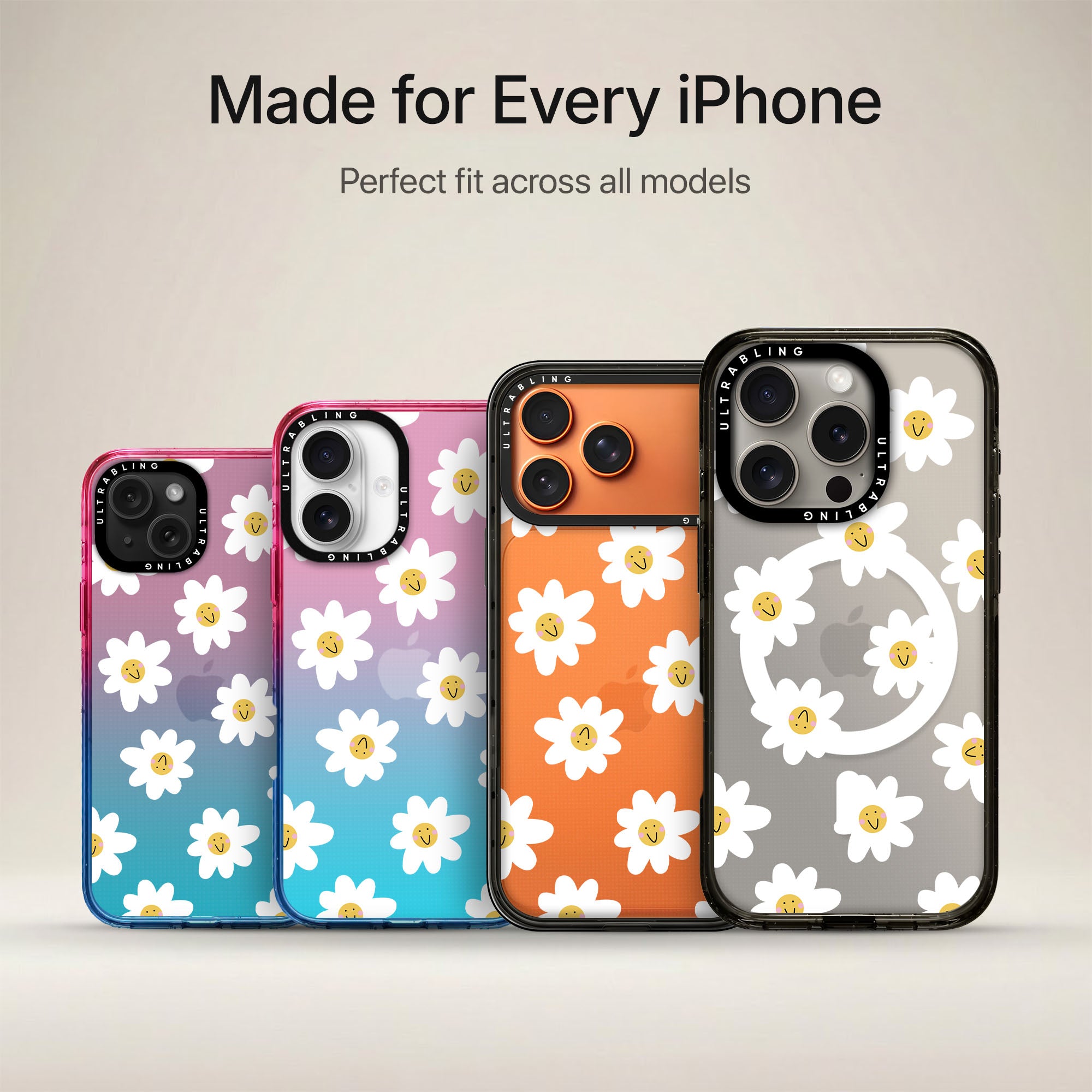Daisy Chain Ultrabling Aura iPhone case non MagSafe soft ombre view