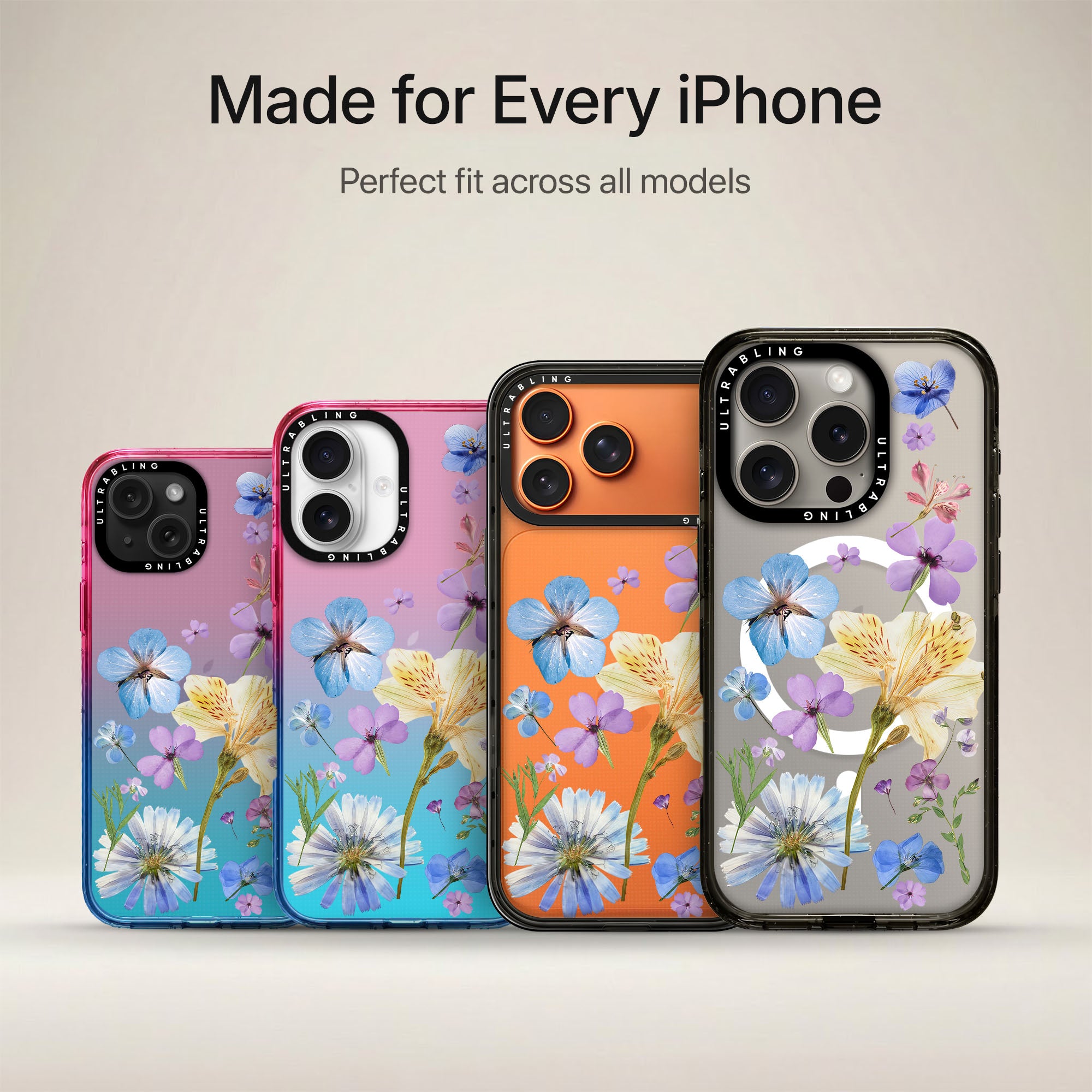 Bluebell Ultrabling Aura iPhone case non MagSafe soft ombre view