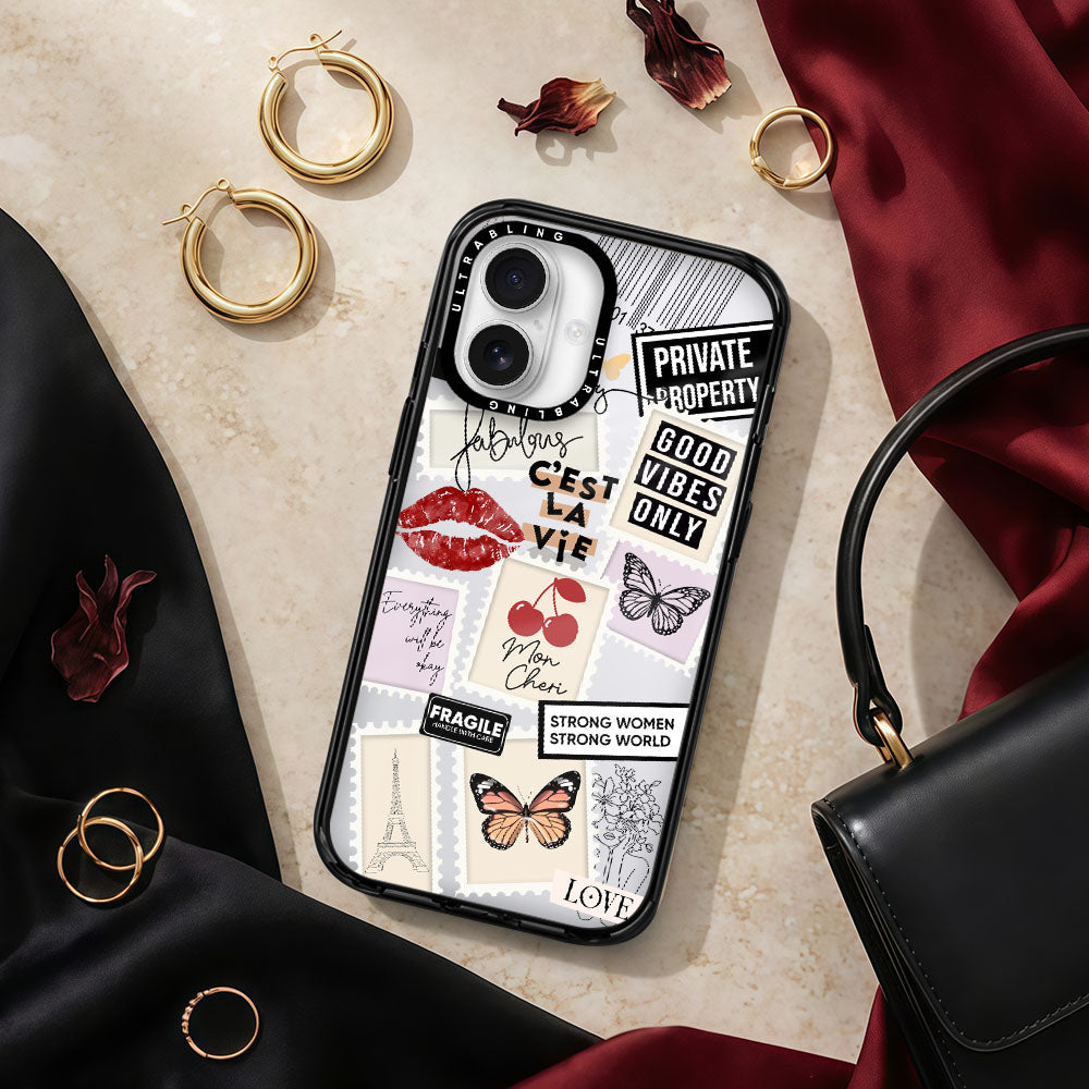 Paris Notes Ultrabling aura case iphone 13 pro non magsafe black view