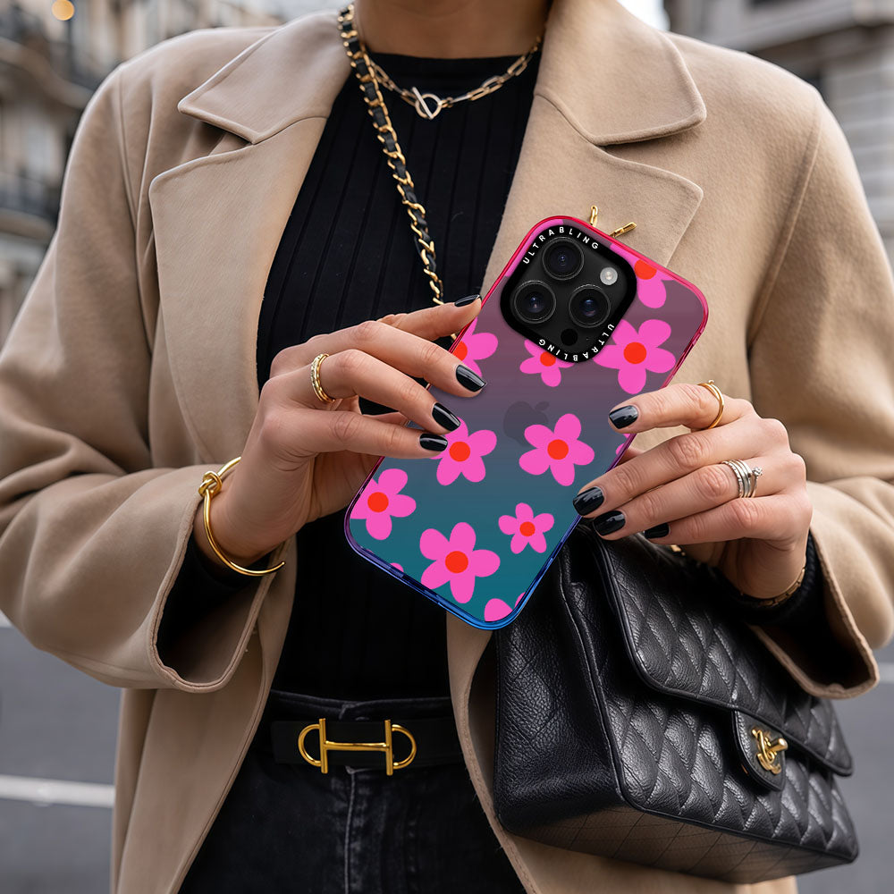 Pink Petal Ultrabling aura case iphone 13 pro non magsafe soft ombre view