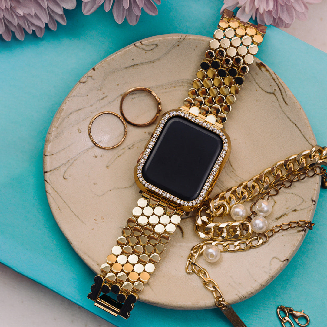 Gold Honeycomb Apple Watch Band