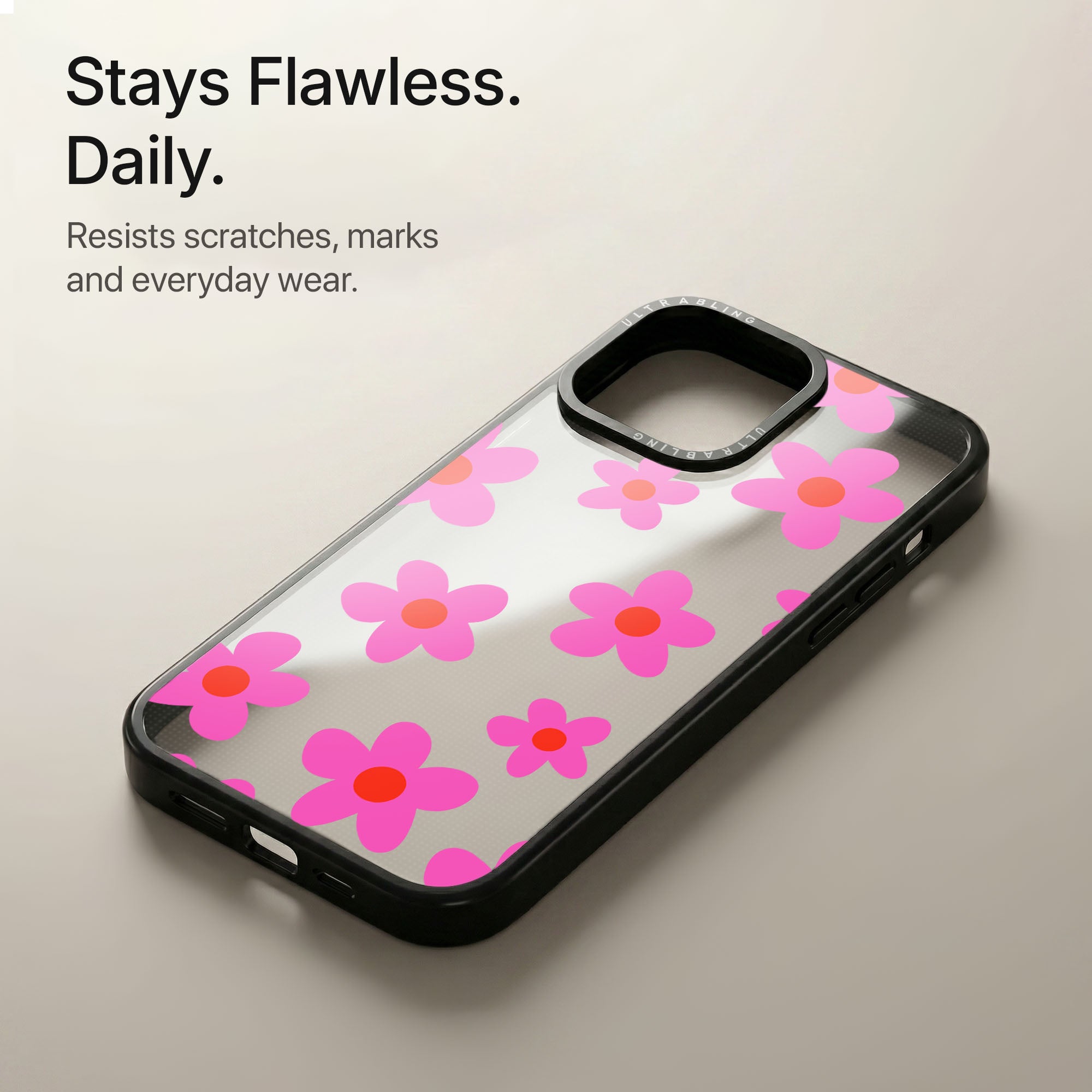 Pink Petal Ultrabling Aura iPhone case soft ombre back view