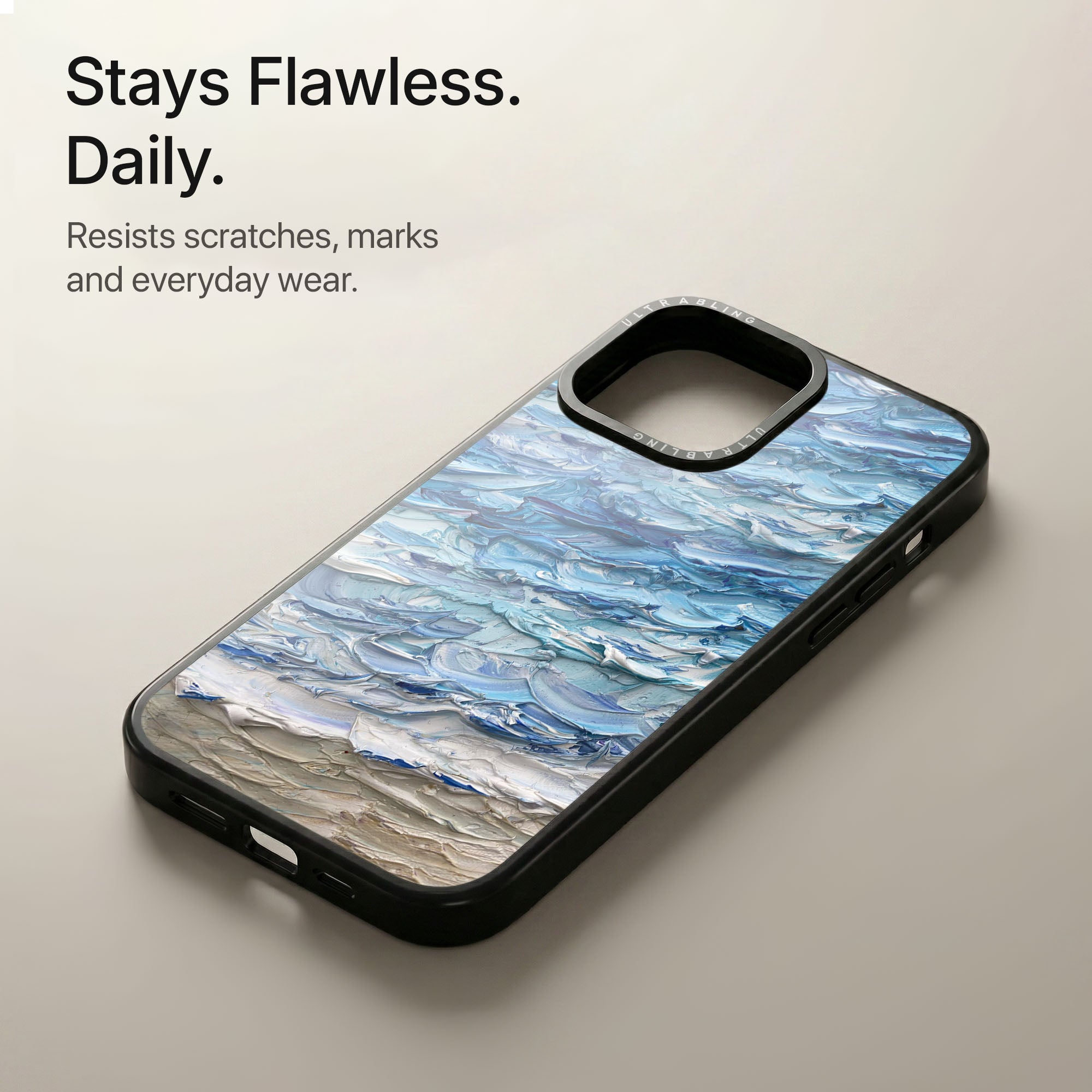 Blue Tide Ultrabling Aura iPhone case soft ombre back view