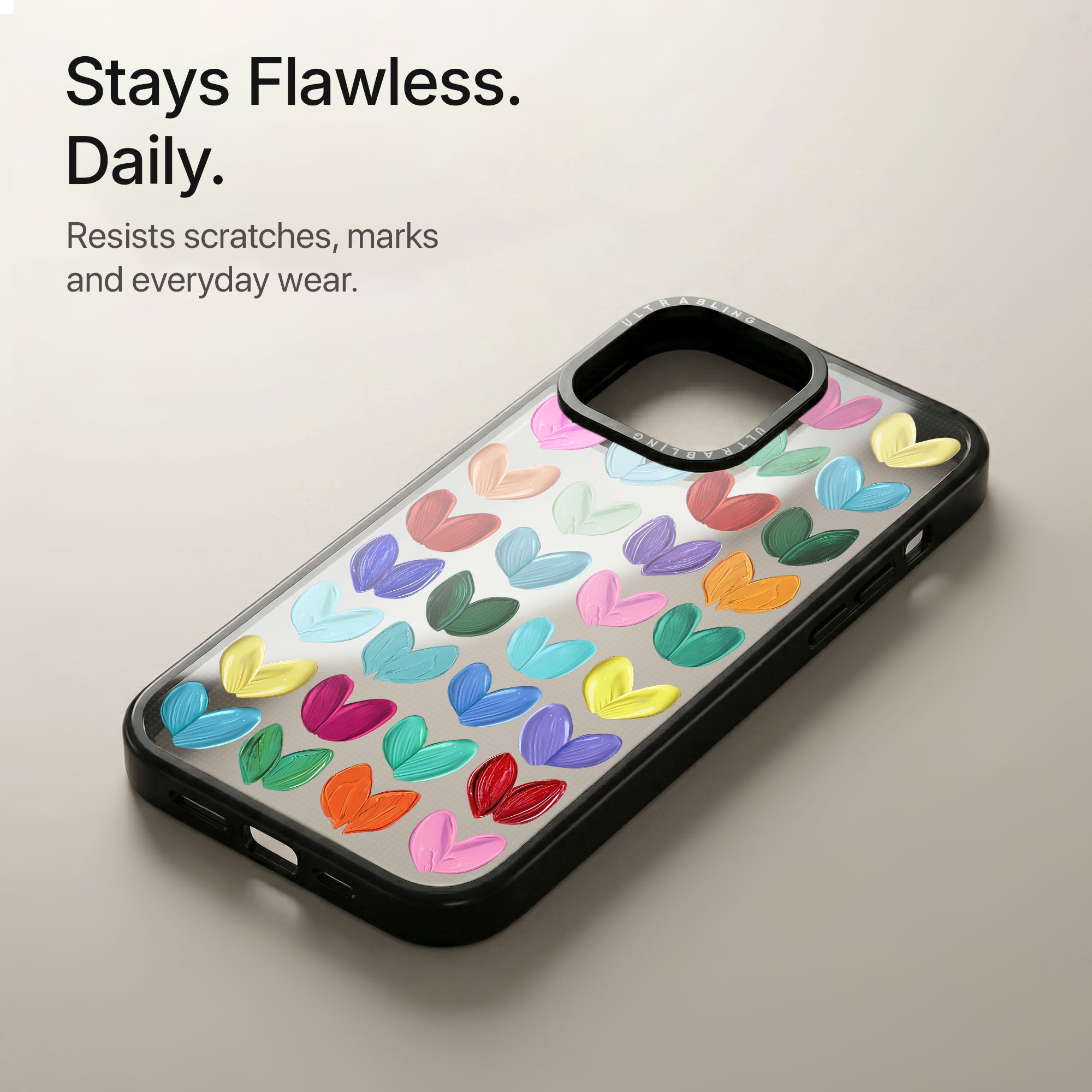 Candy Hearts Ultrabling Aura iPhone case soft ombre back view