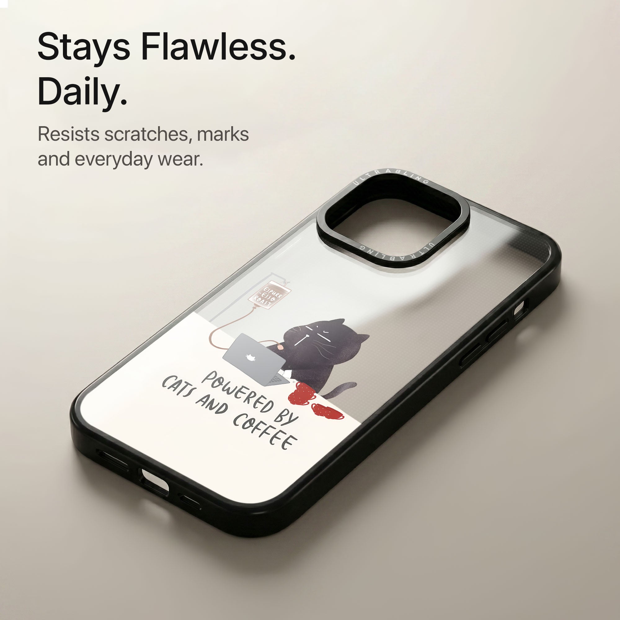 Cat Brew Ultrabling Aura iPhone case soft ombre back view