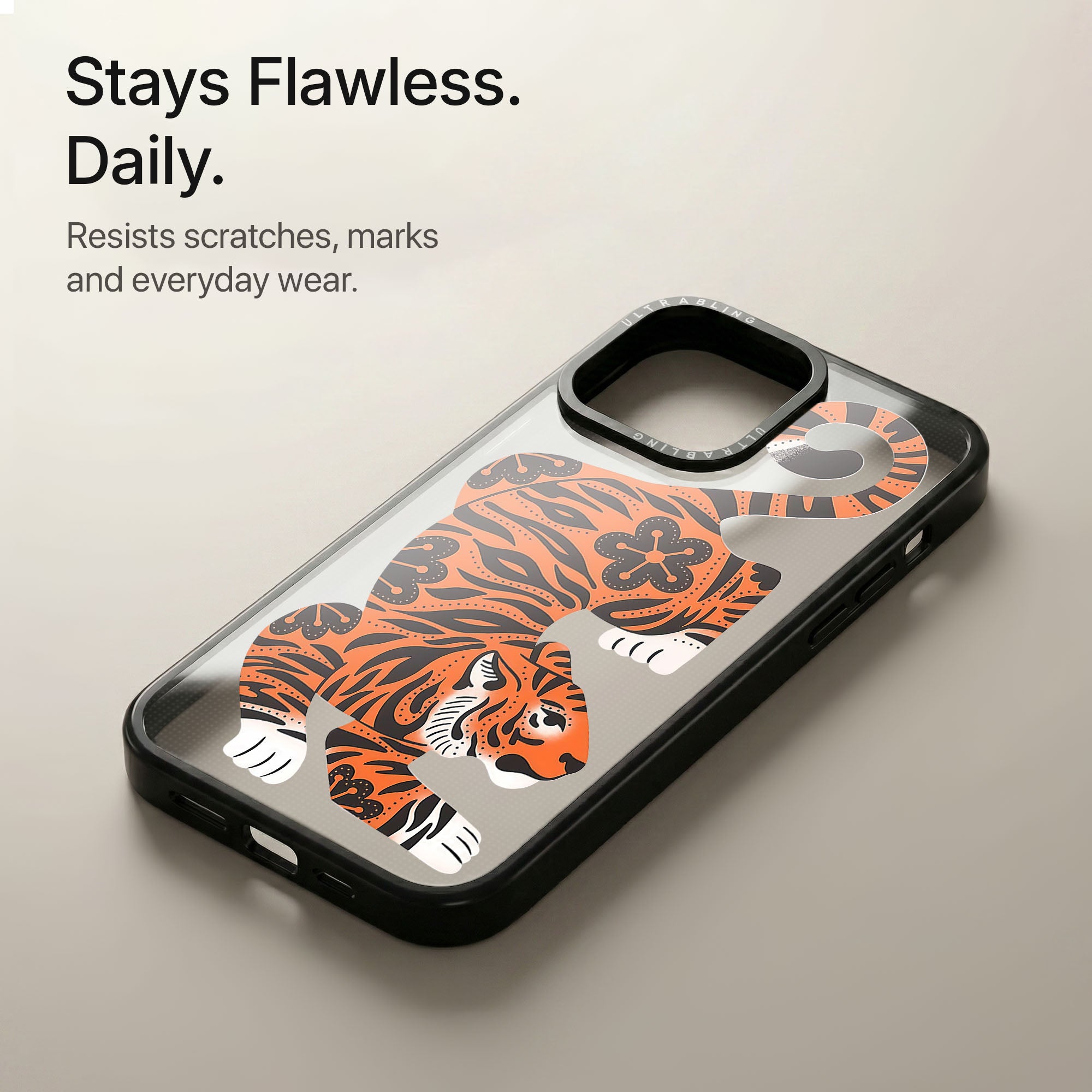 Tiger Heat Ultrabling Aura iPhone case soft ombre back view