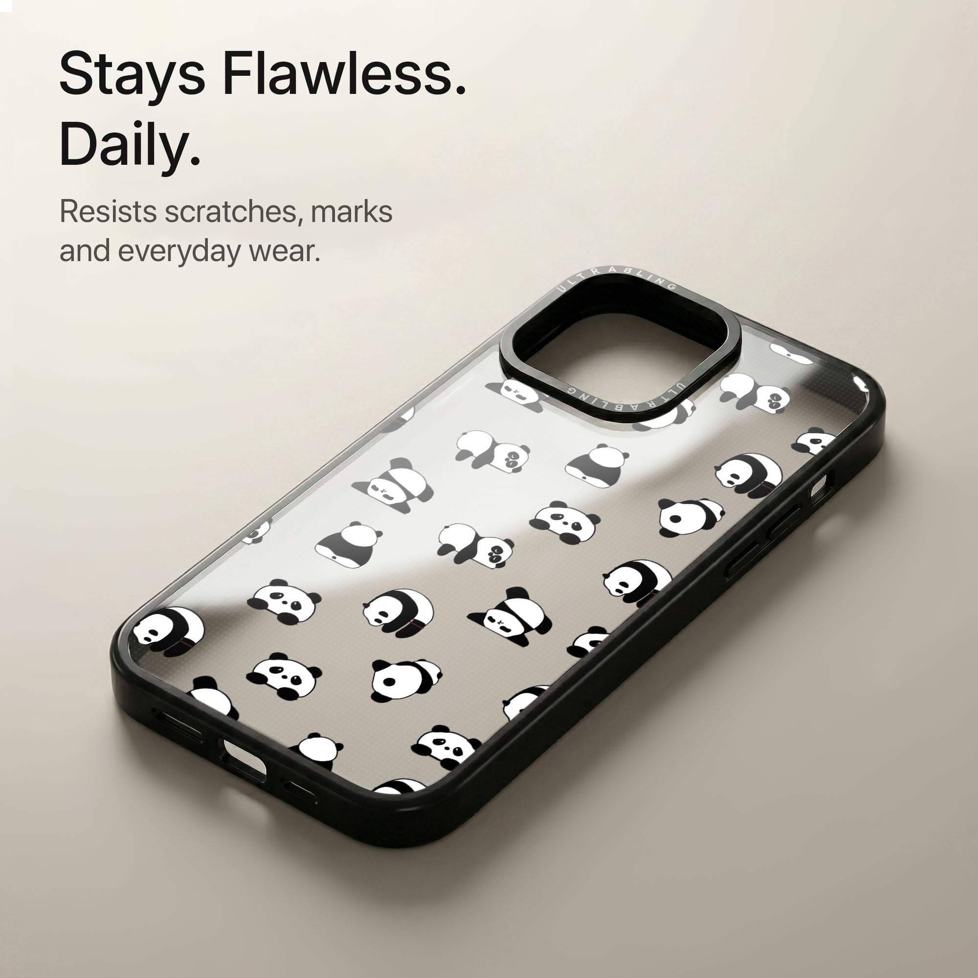 Panda Pop Ultrabling Aura iPhone case soft ombre back view