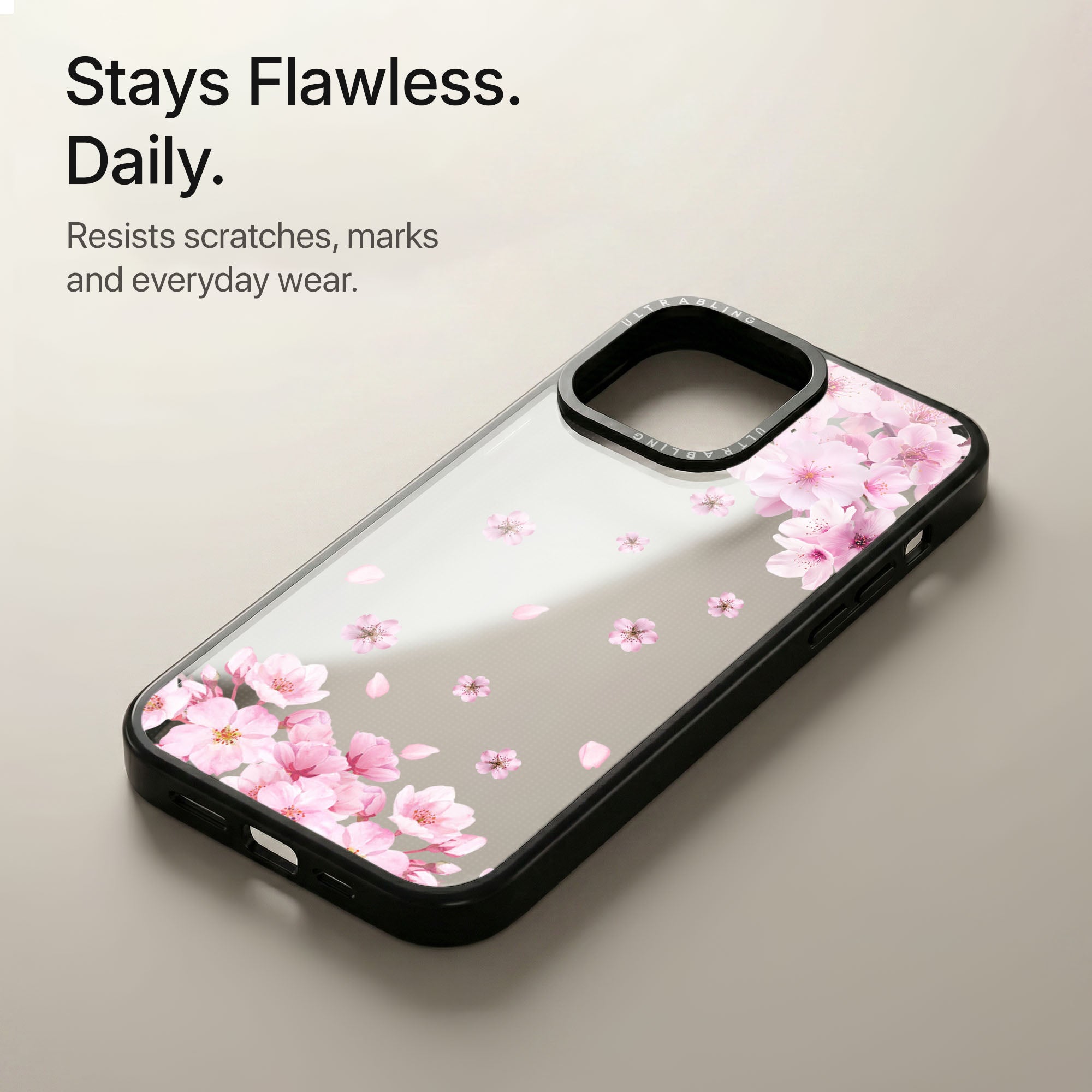 Blush Bloom Ultrabling Aura iPhone case soft ombre back view