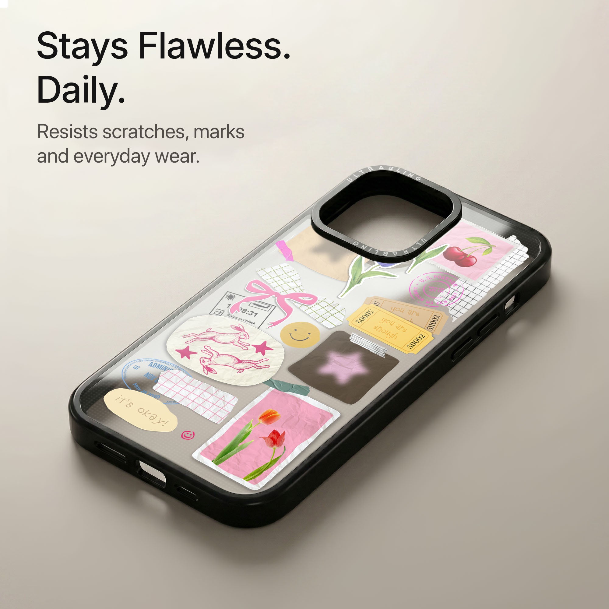 Charm Notes Ultrabling Aura iPhone case soft ombre back view