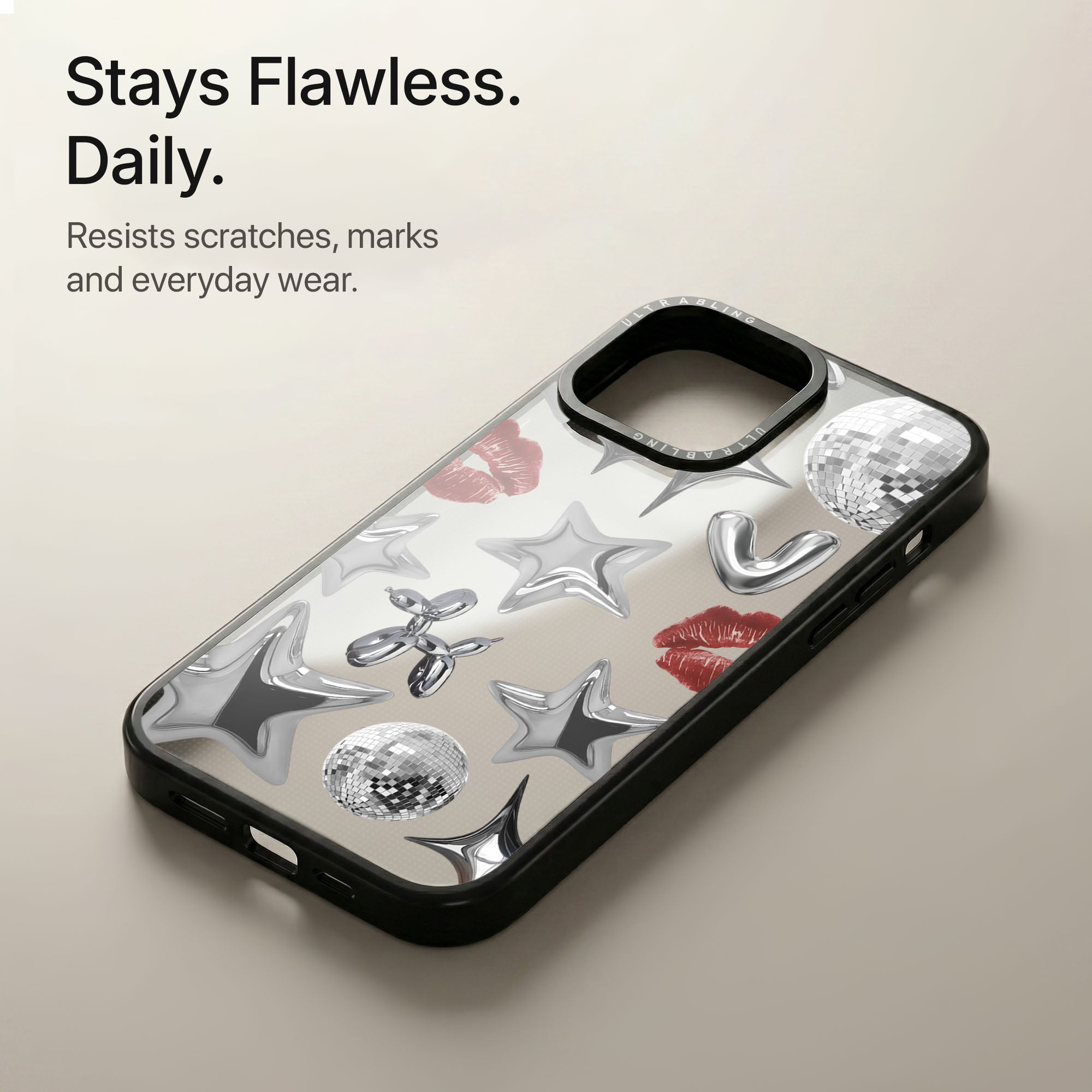 Chrome Crush Ultrabling Aura iPhone case soft ombre back view