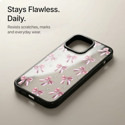 Blush Bow Ultrabling Aura iPhone case soft ombre back view