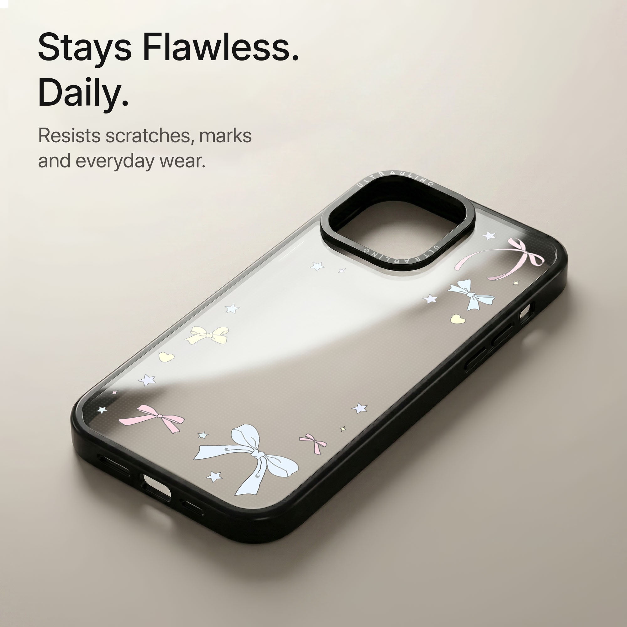 Bow Dust Ultrabling Aura iPhone case soft ombre back view