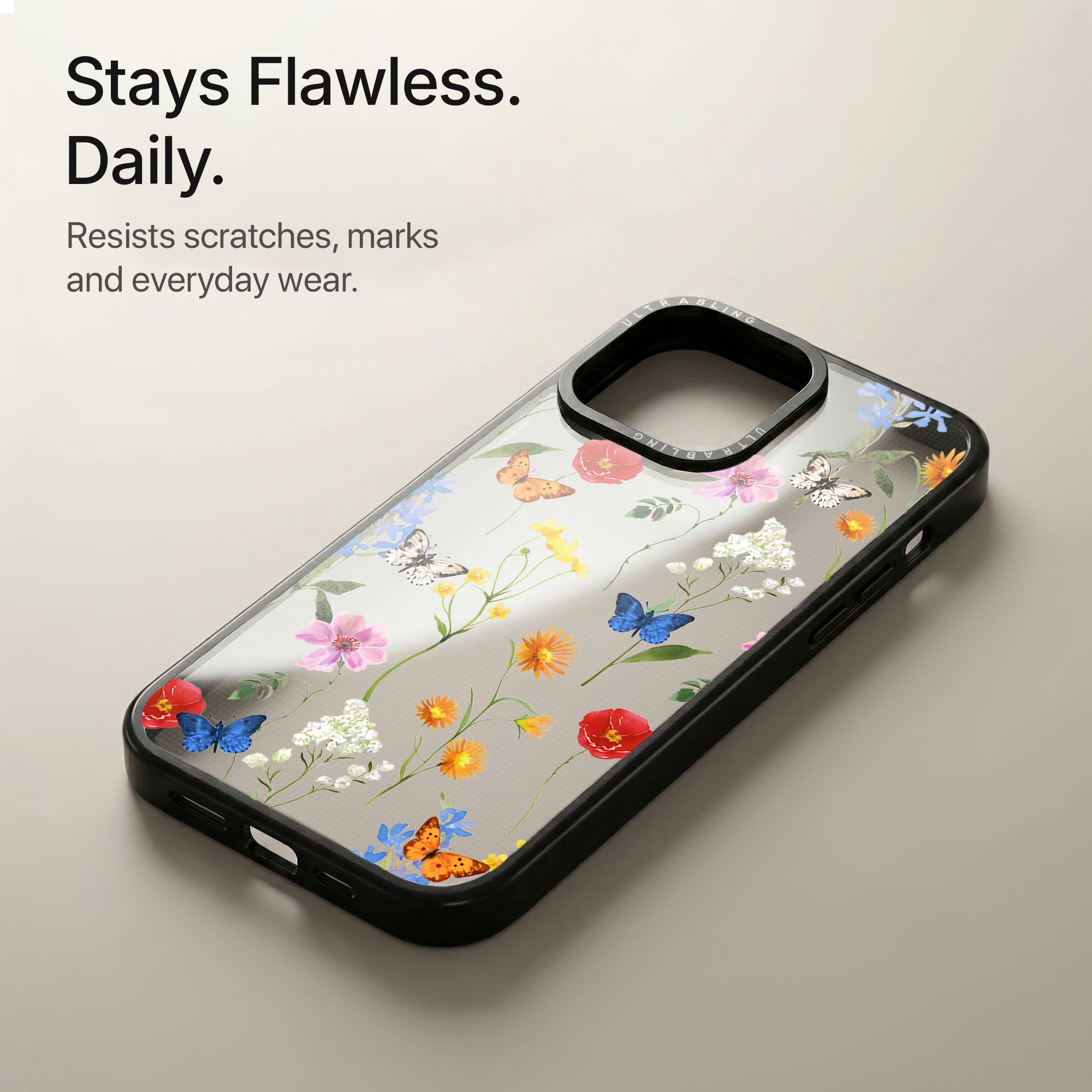 Butterfly Meadow Ultrabling Aura iPhone case soft ombre back view