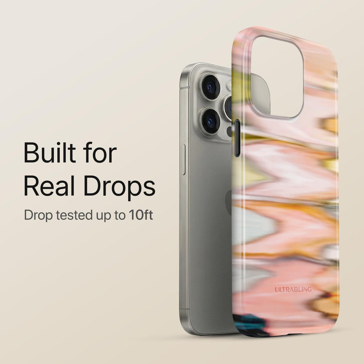 Peach Ripple - Eclipse Case by Ultrabling, designer iPhone case, design detail