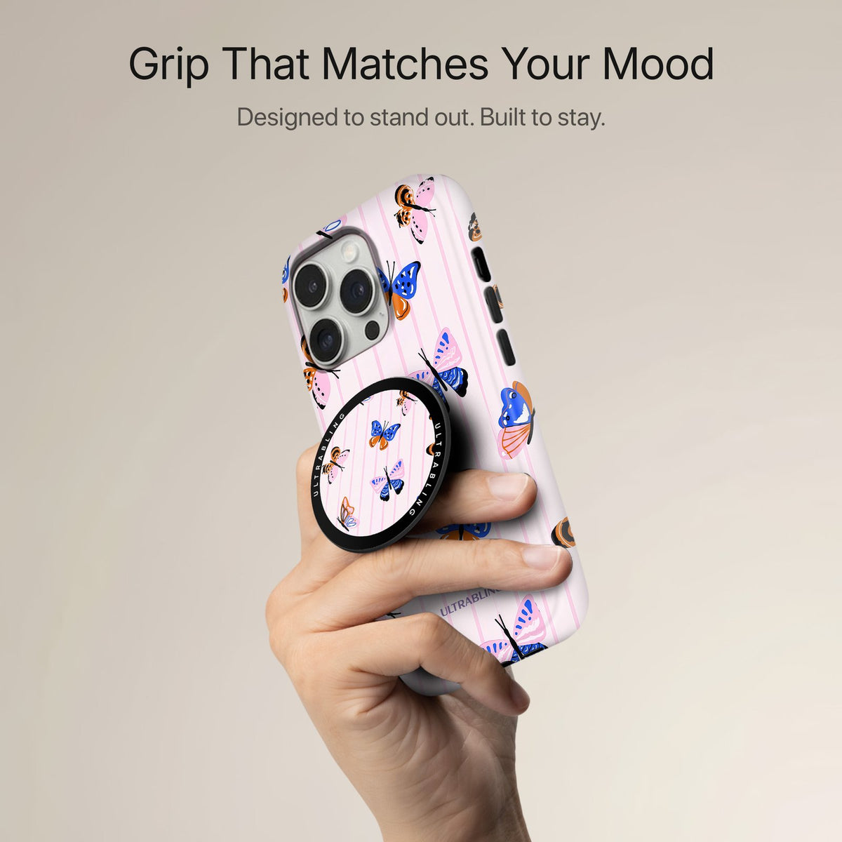Butterfly Stripe - MagSafe Phone Grip