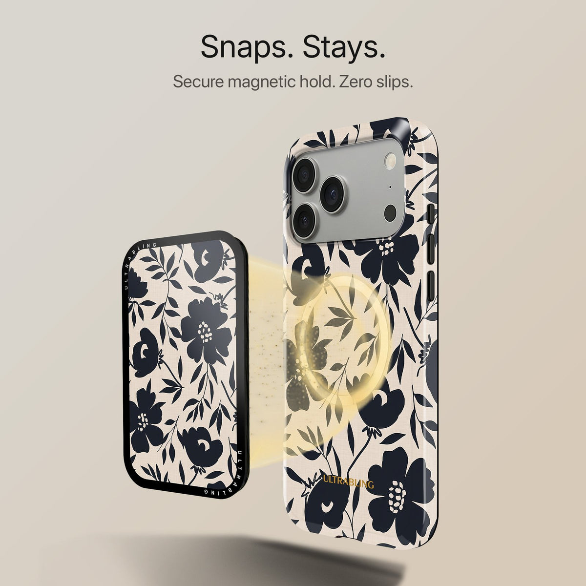 Navy Bloom - MagSafe Wallet