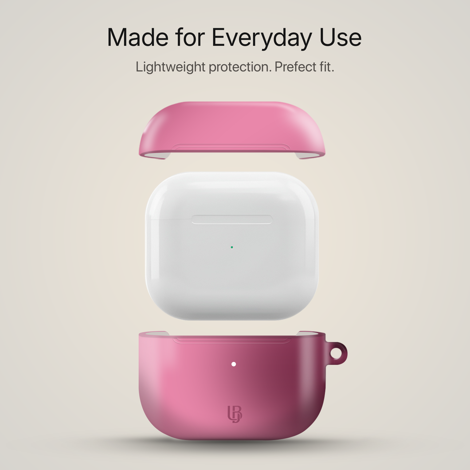 Pink Fade Ultrabling AirPods case side view