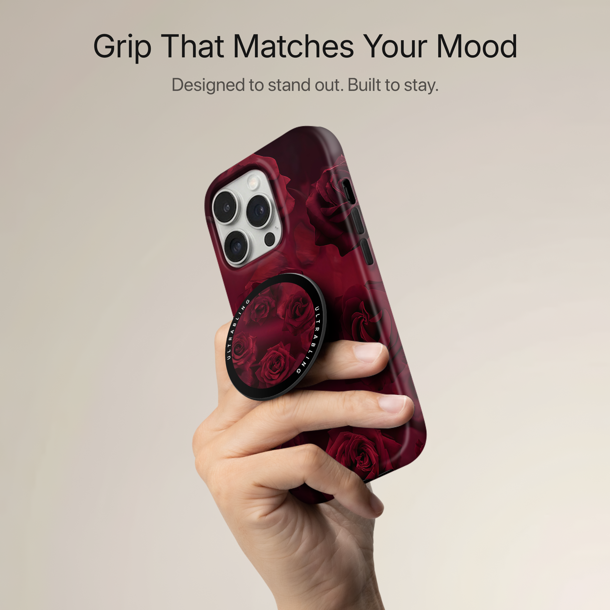 Velvet Roses Ultrabling MagSafe Phone Grip - Back View