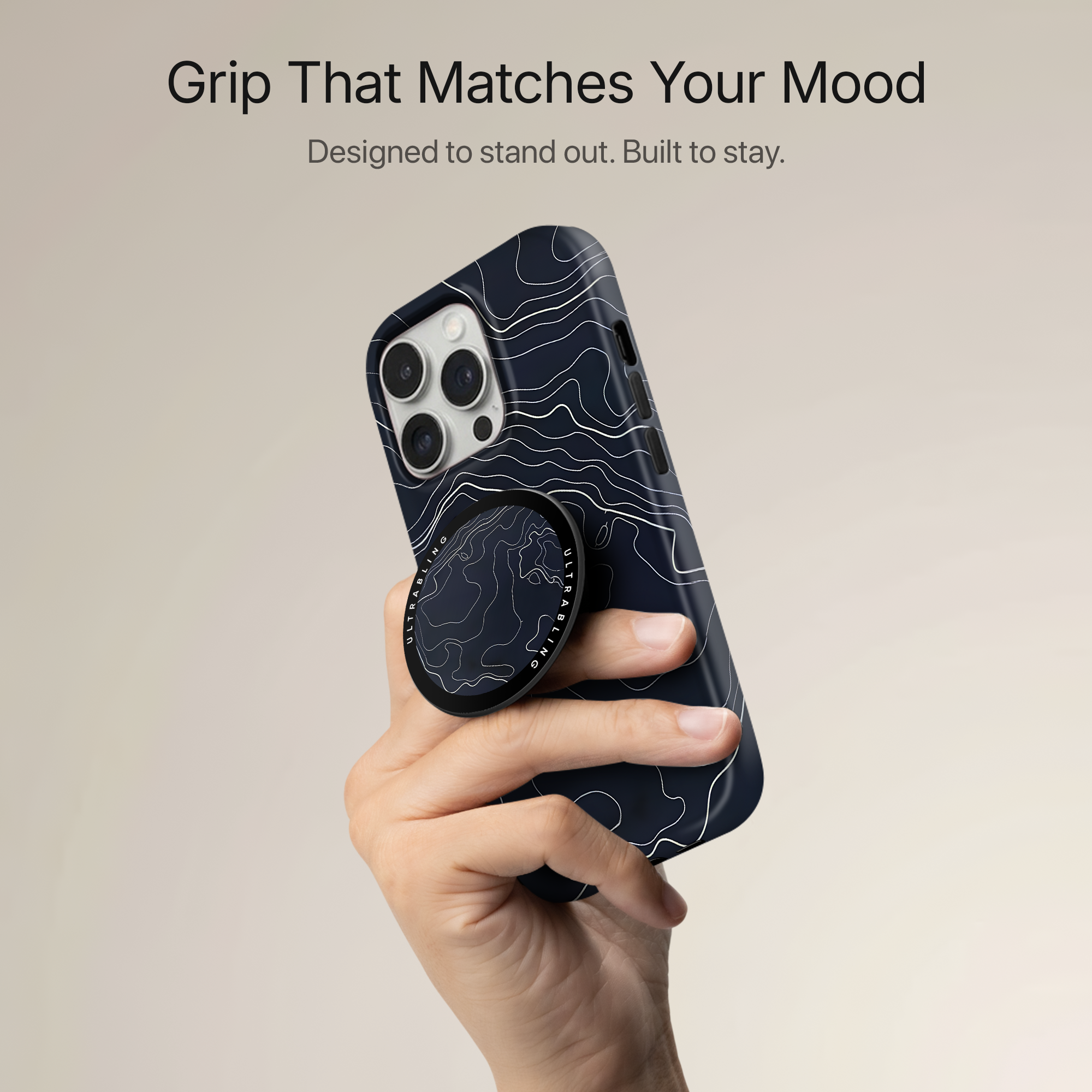 Midnight Terrain Ultrabling MagSafe Phone Grip - Back View