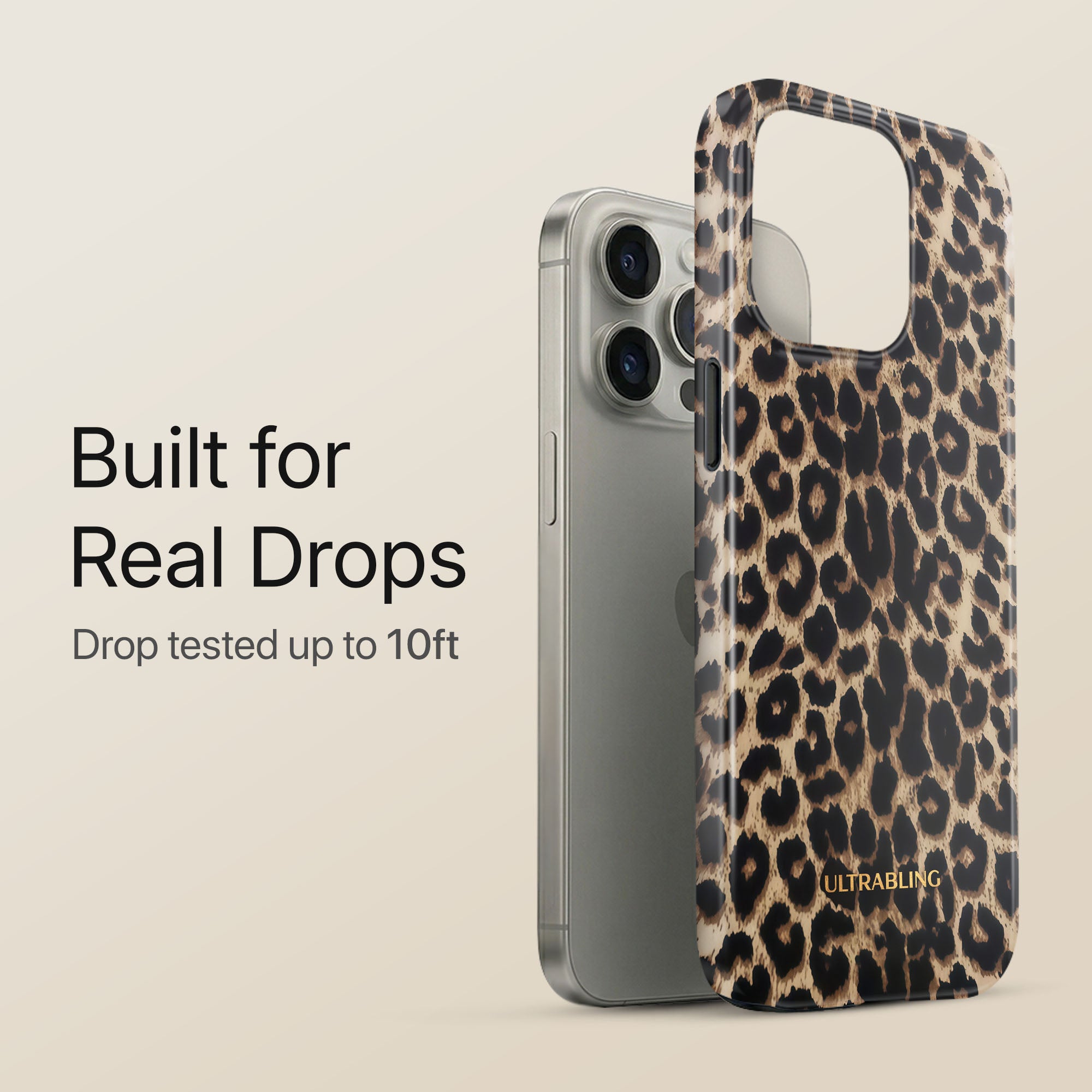 Golden Leopard Ultrabling eclipse case angled front view