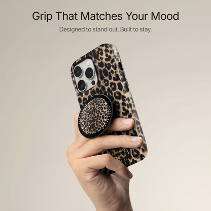 Golden Leopard Ultrabling MagSafe Phone Grip - Back View