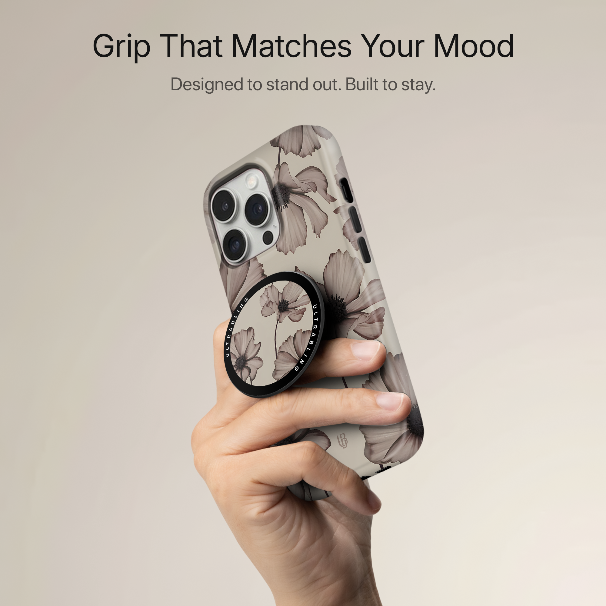 Soft Bloom Ultrabling MagSafe Phone Grip - Back View