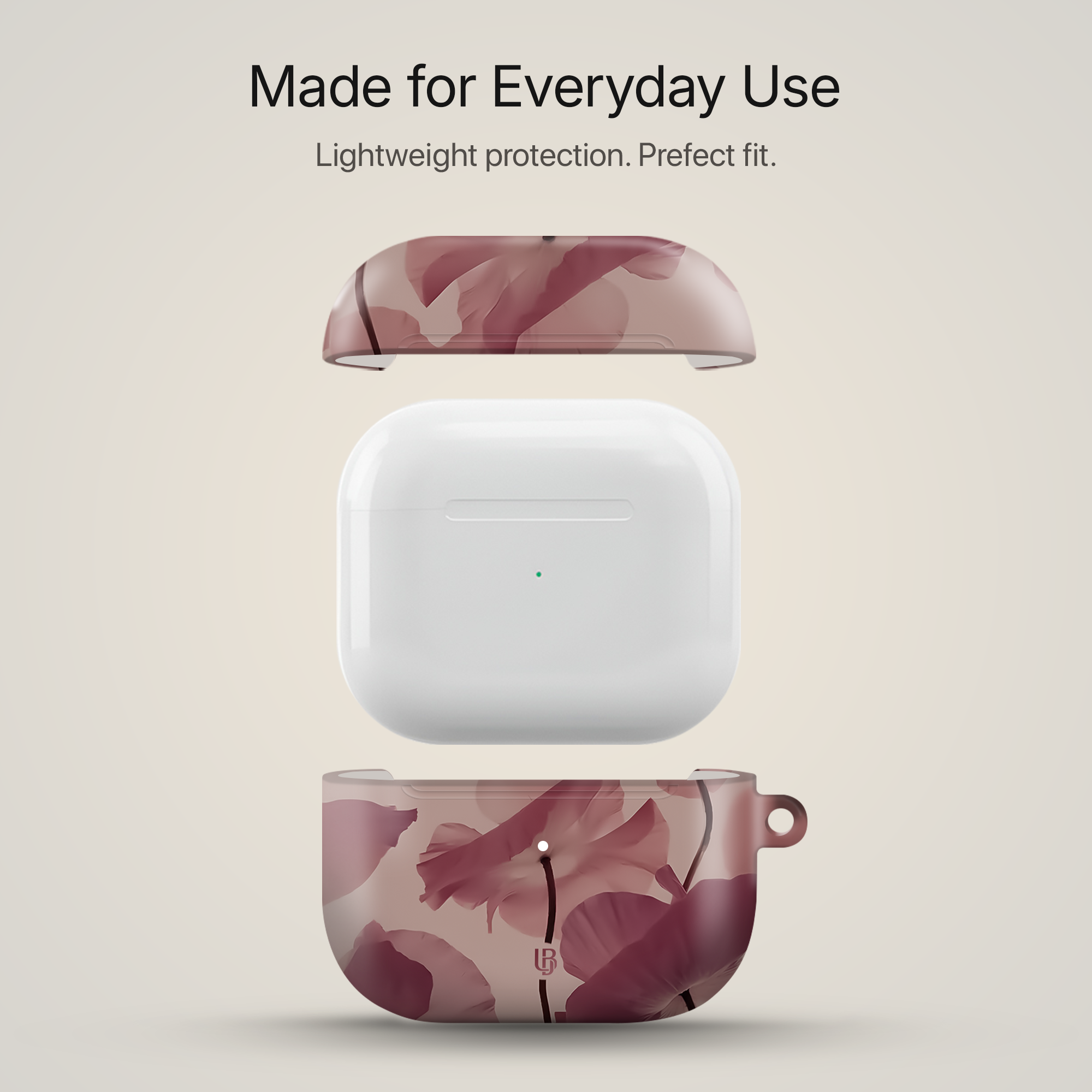 Dusty Petals Ultrabling AirPods case side view