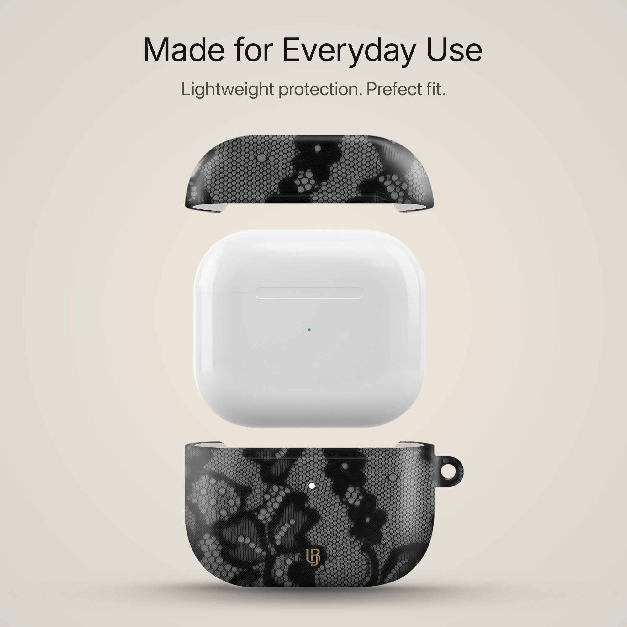 Noir Lace Ultrabling AirPods case side view