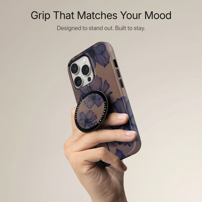 Indigo Blossom Ultrabling MagSafe Phone Grip - Back View