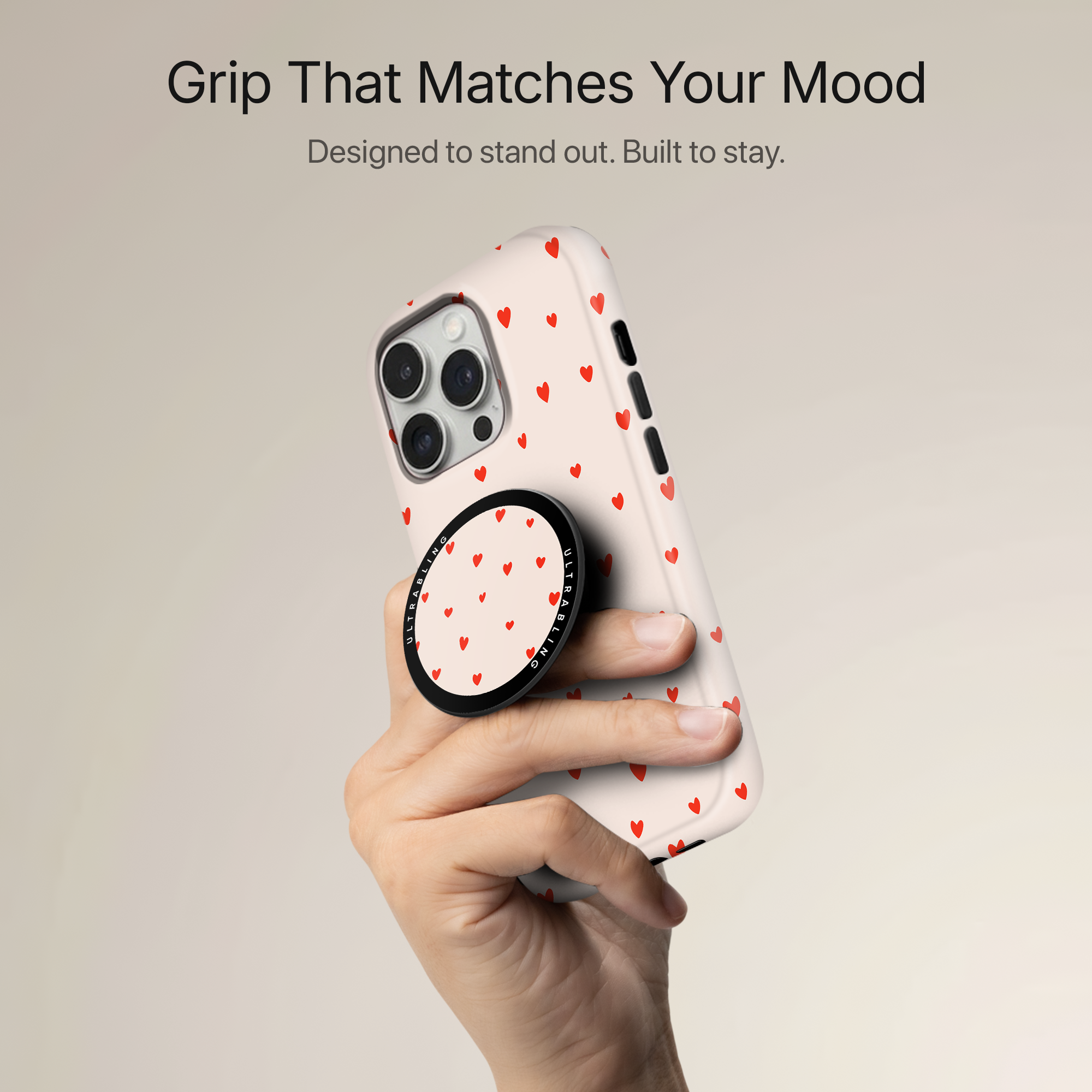 Love Notes Ultrabling MagSafe Phone Grip - Back View